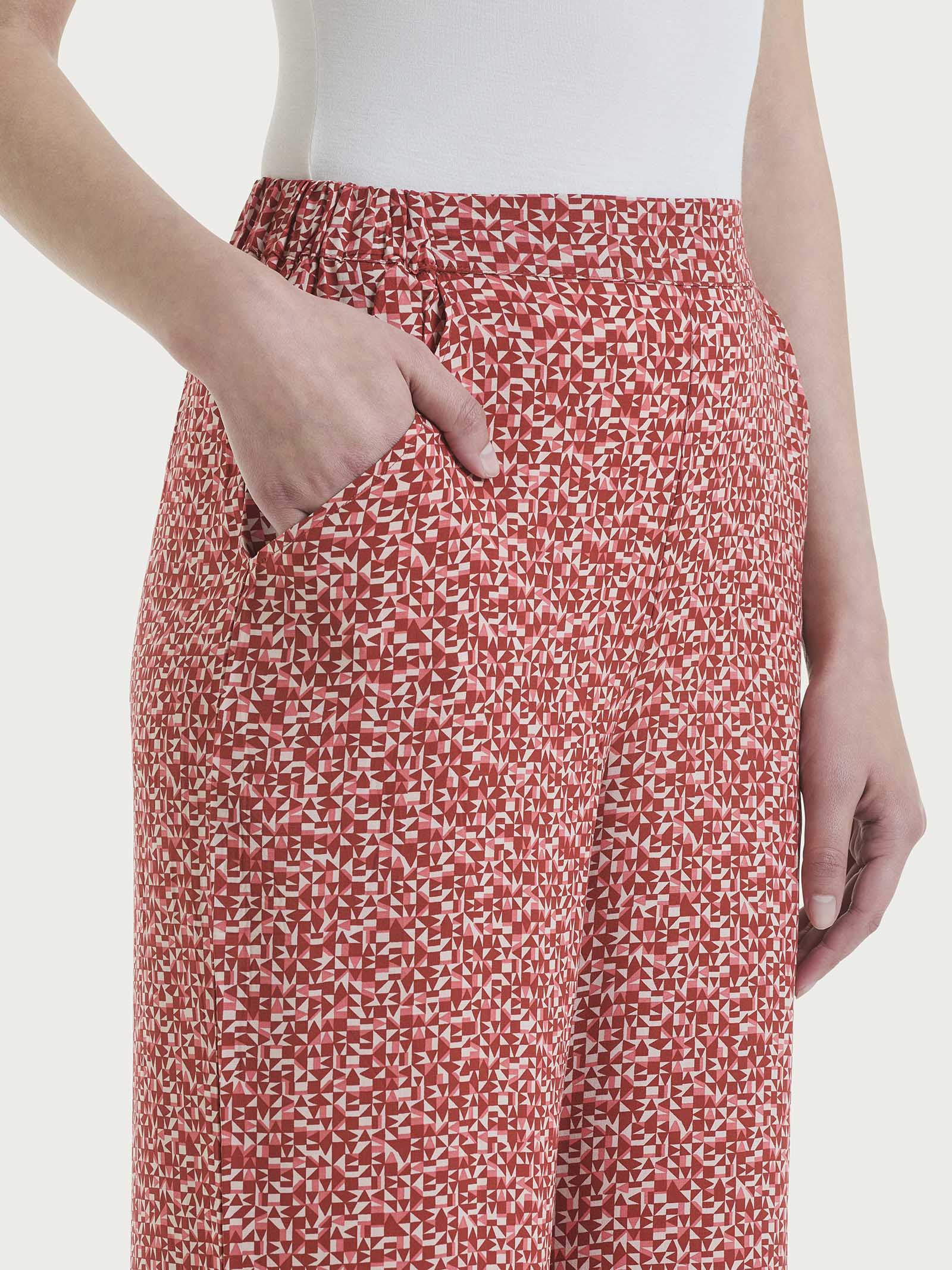 Ragno EcoSeta The Wide Leg pantalone viscosa fantasia Dubarry