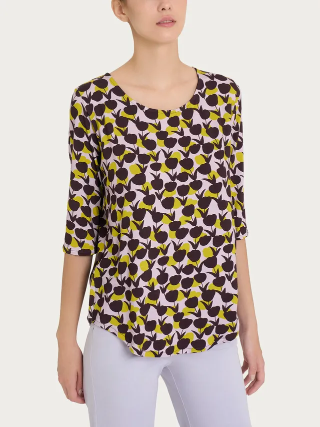Ragno Viscose Summer T-shirt Tulipani Manica 3/4 Verde