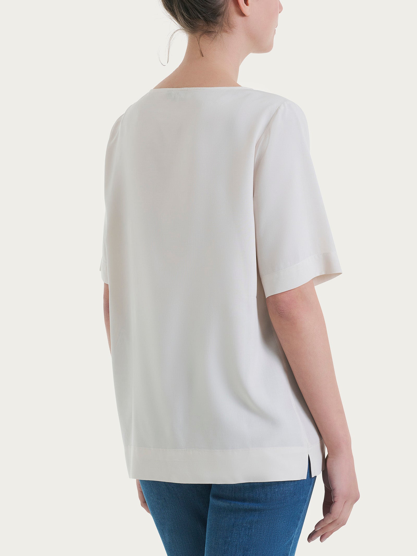Ragno EcoSeta Champignon blusa manica corta raso