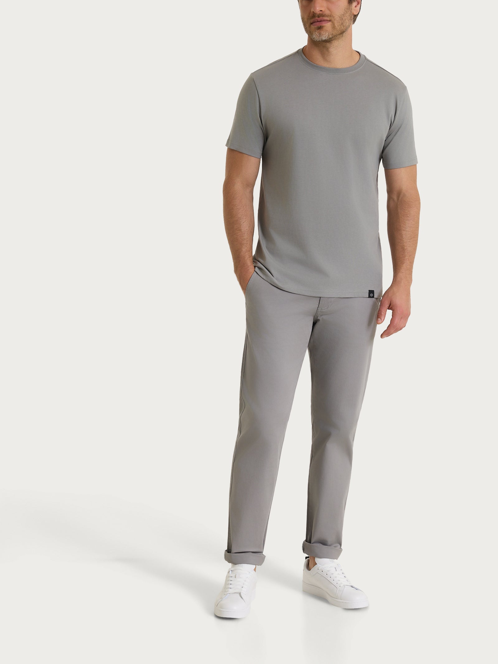 Ragno T-shirt Girocollo Uomo Pietra Jersey Puro Cotone