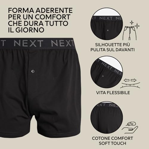 Next Boxer Uomo Jersey 100% Cotone Vestibilità Comoda