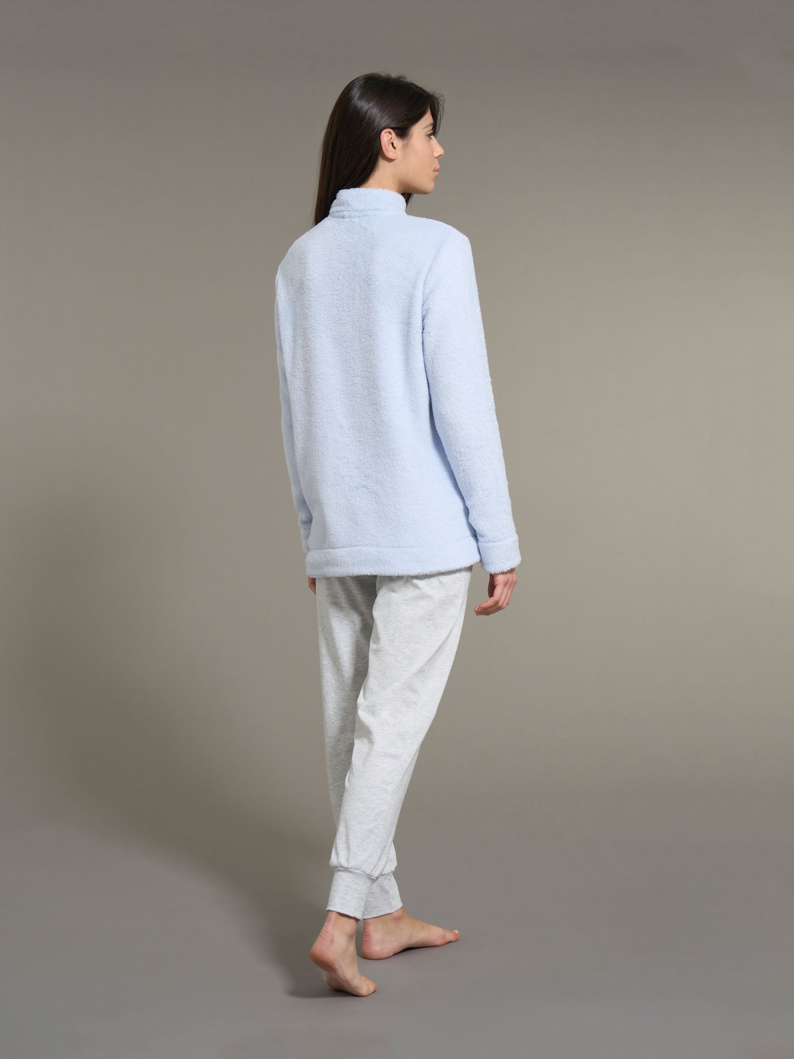 Ragno Flower Pigiama Lungo serafino Xenon Blue pile