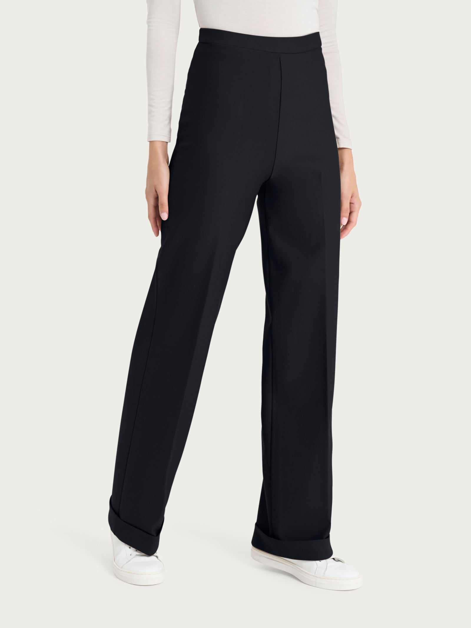 Ragno Compact The Wide Leg pantalone nero modellante
