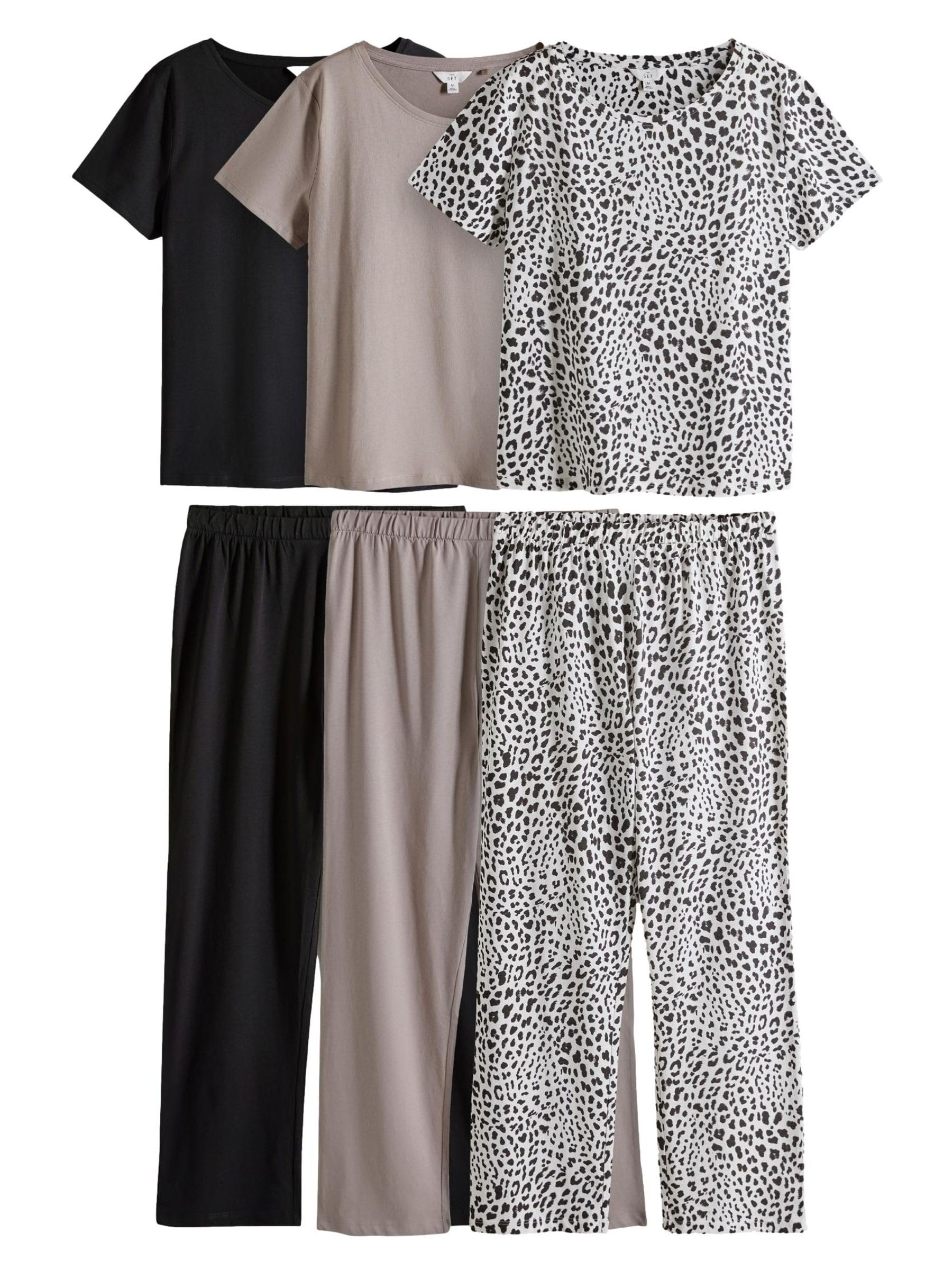 THE SET pigiama donna 3 pezzi maniche corte comodo