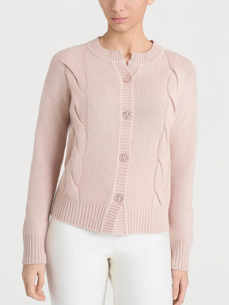 Ragno Natural Soft Cardigan Corto Cameo Rose