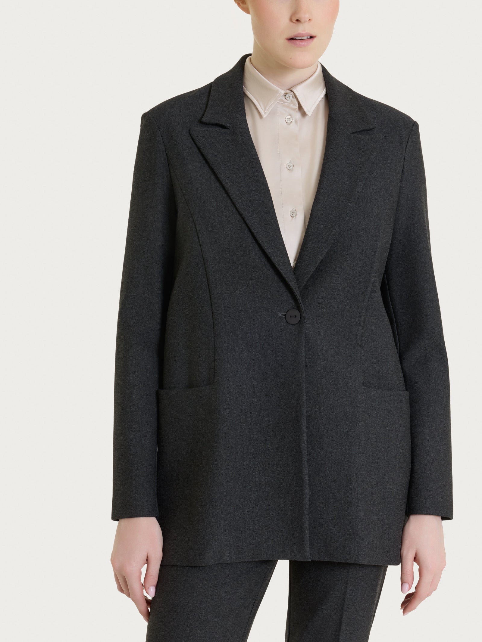 Ragno Compact Blazer Over Rever Lancia Oscuro Mel. Destrutturato