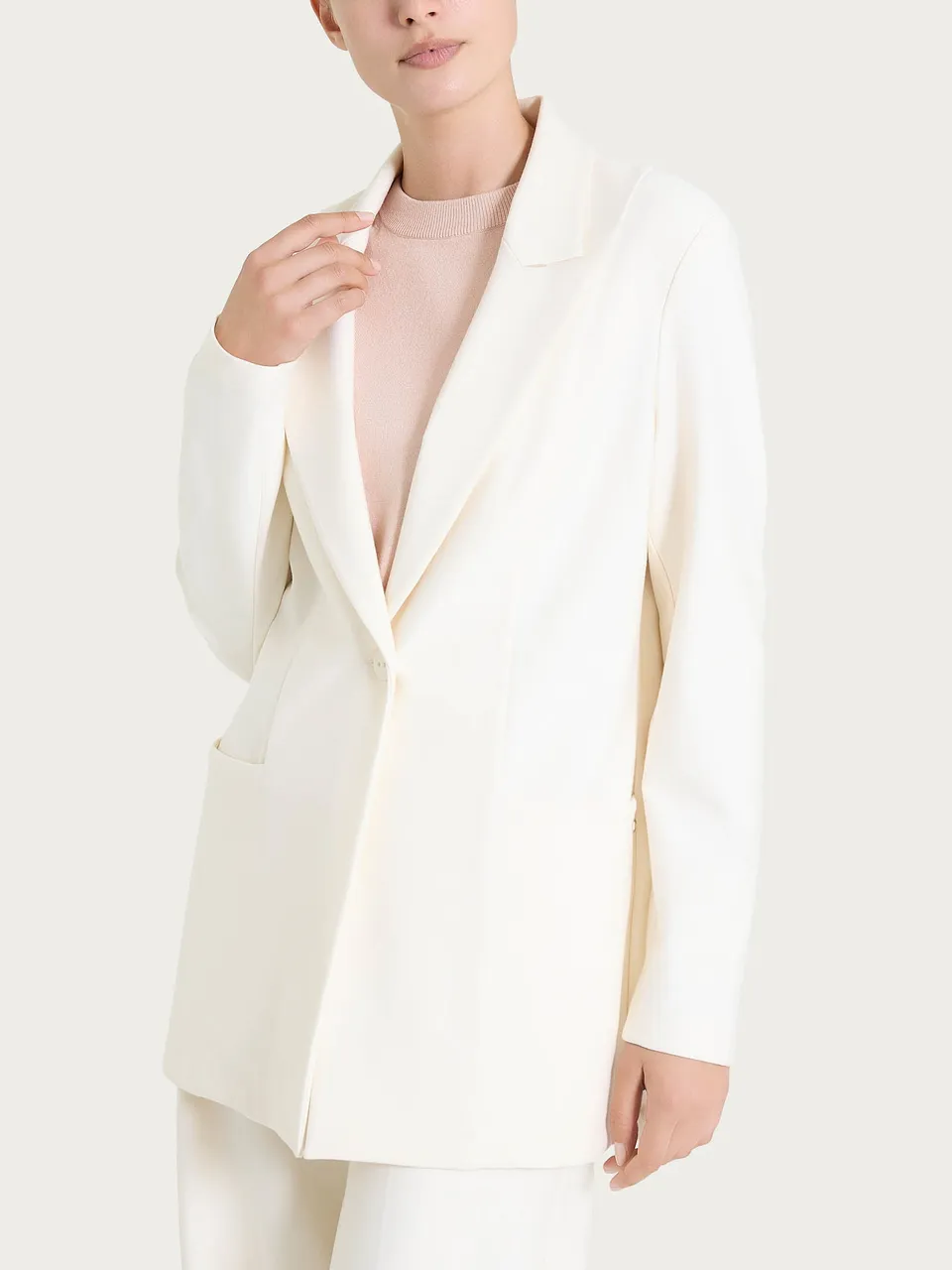 Ragno Compact Blazer Over rever lancia giacca donna avorio