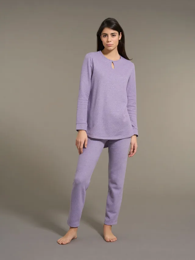 Ragno Sweet Emotion Pigiama Lungo Goccia Eco Pile Lilla