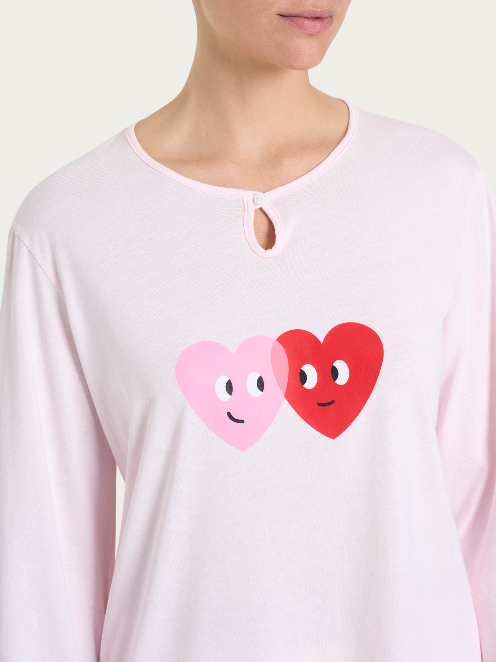 Ragno Jersey Cotone pigiama scollo goccia Pink a boo lungo
