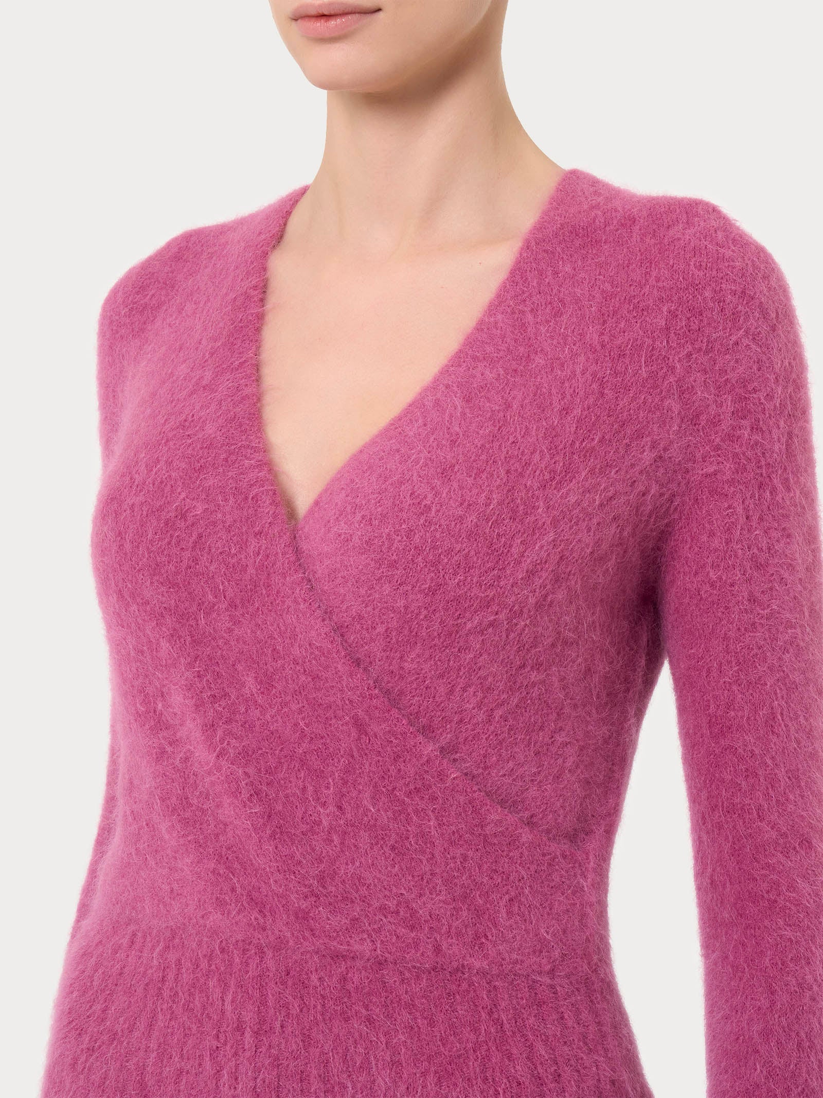 Ragno Merino Soft maglia incrocio lana alpaca Red Violet