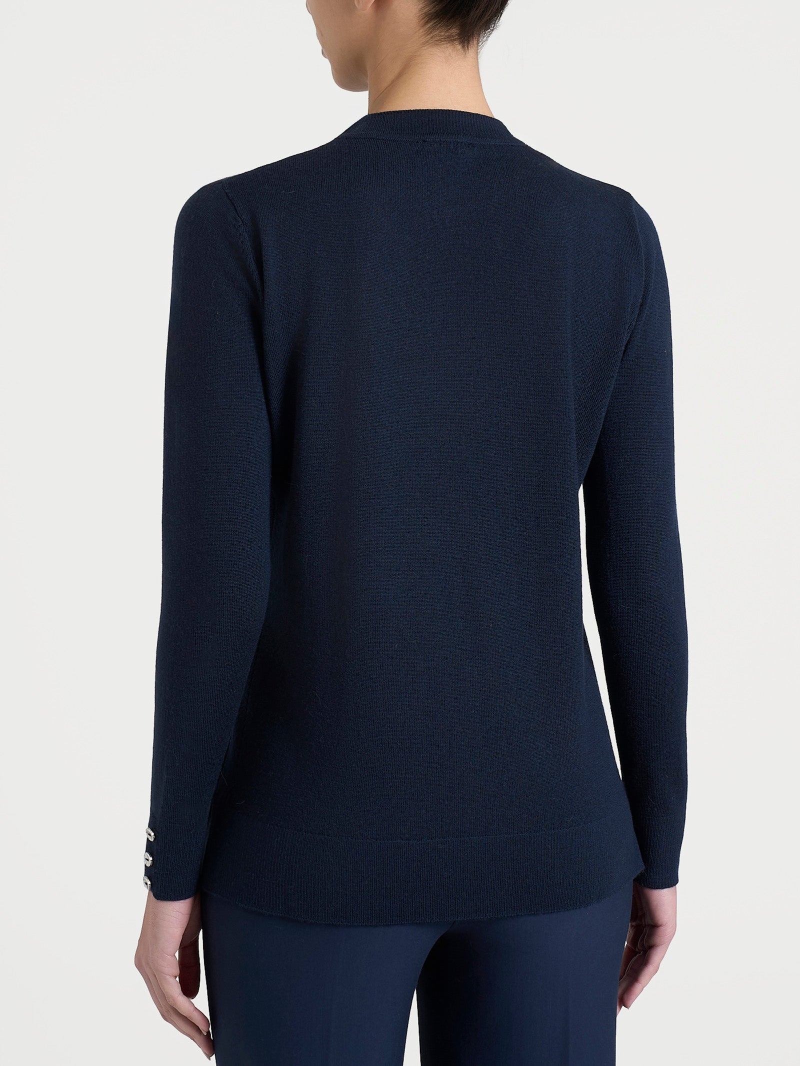Ragno Merino Soft Maglia Girocollo Donna Blu Bleu Lana