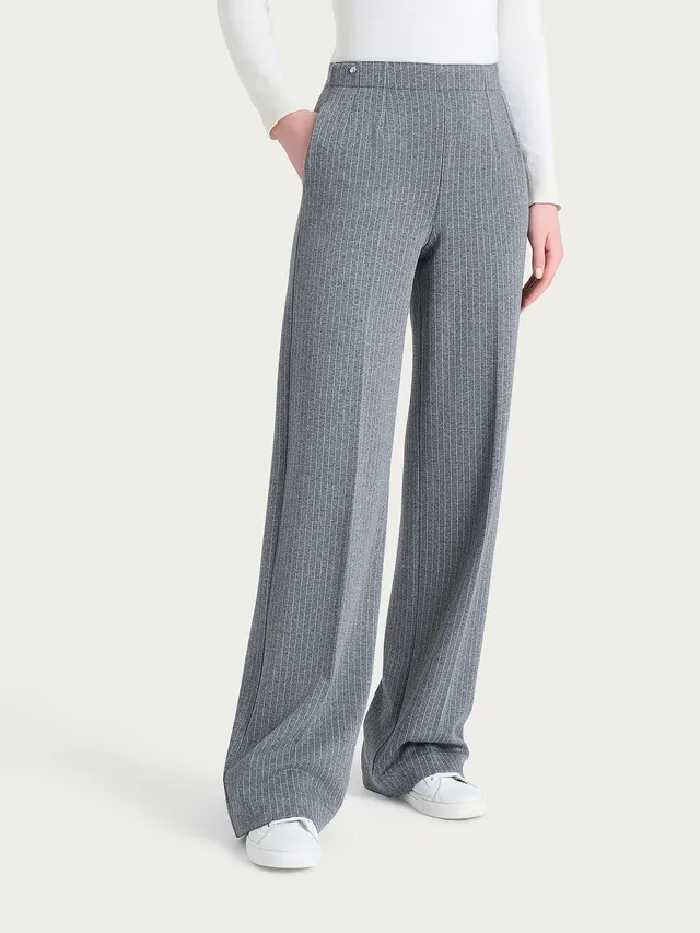 Ragno Eco Jacquard pantalone gessato ardesia melange