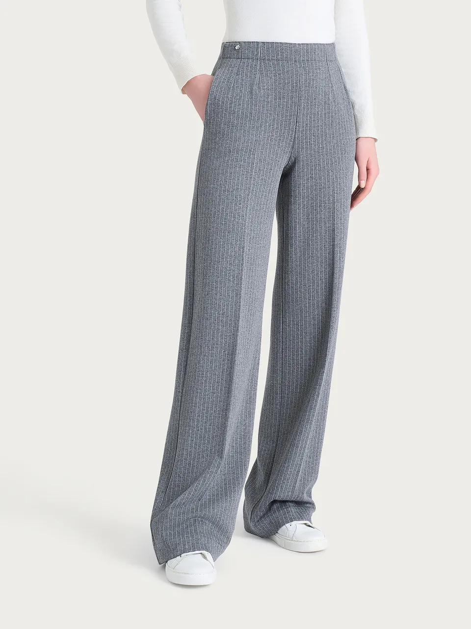 Ragno Eco Jacquard pantalone gessato ardesia melange