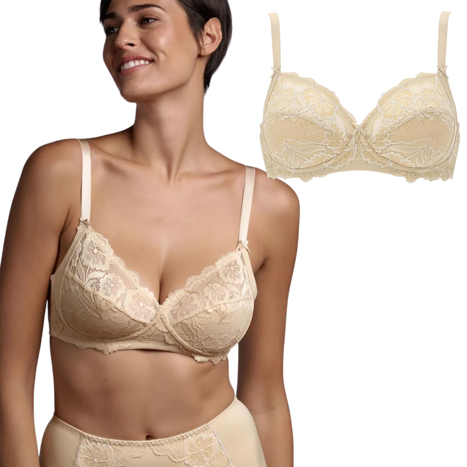 Lady C Belseno Lepel Coppa C reggiseno senza ferretto pizzo comodo