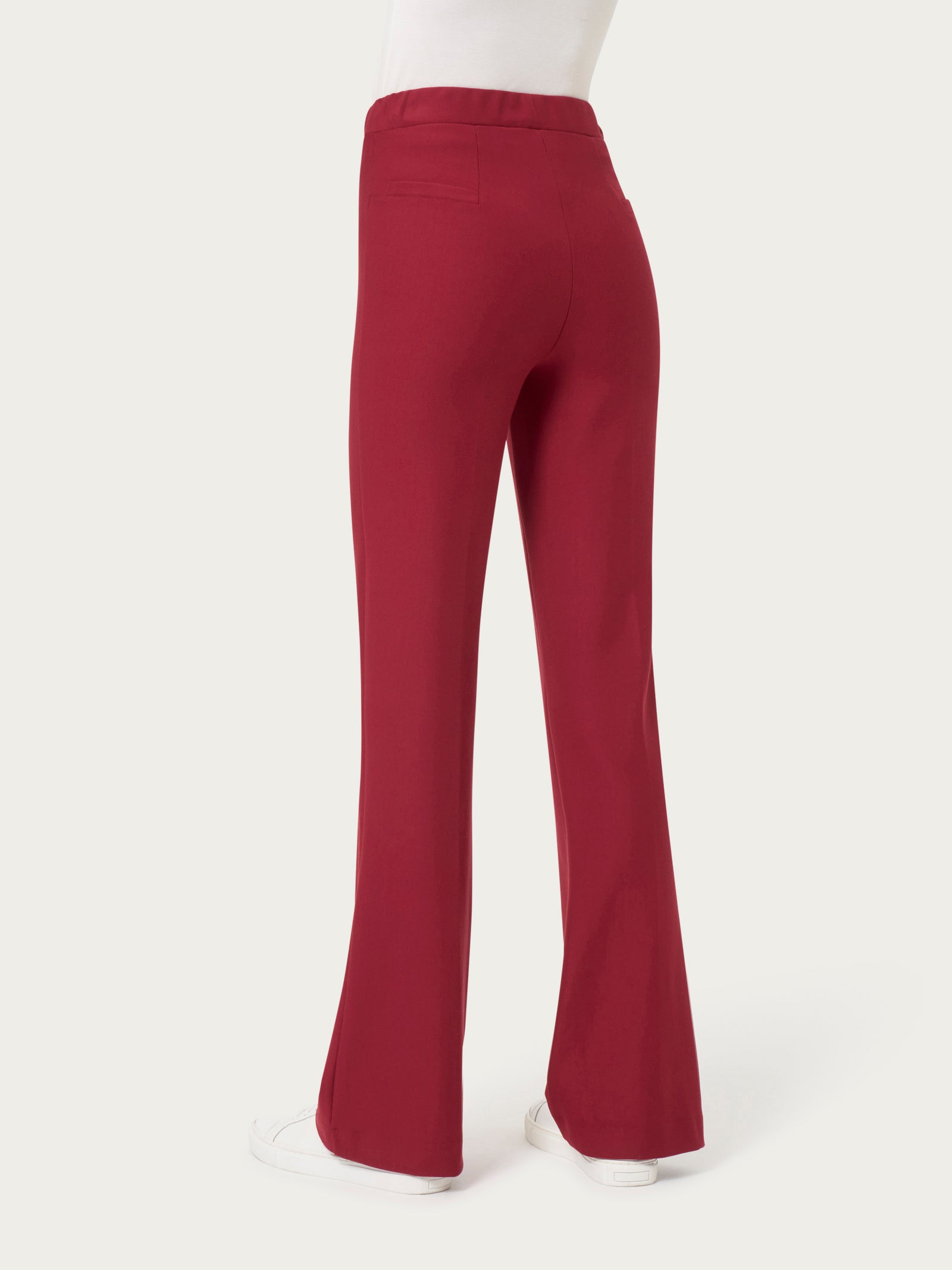 Ragno Compact pantalone flare rosso elasticizzato