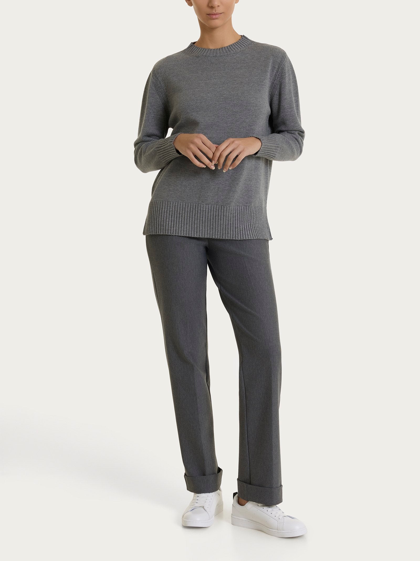 Ragno Soft Wool Maglia Girocollo boxy ardesia