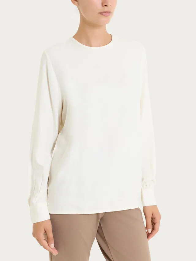 Ragno Winter Ecoseta Blusa Girocollo Avorio Viscosa