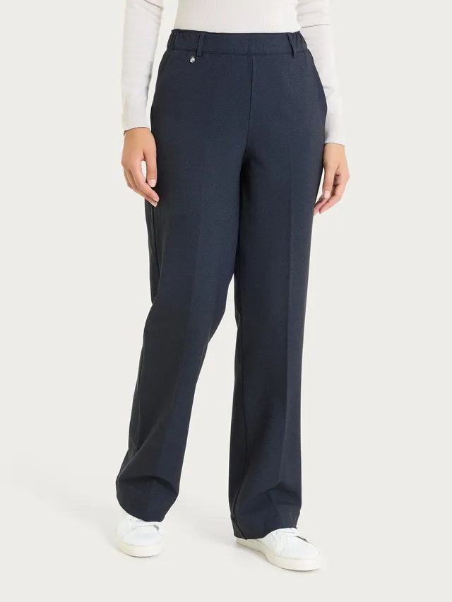 Ragno Compact pantalone ampio Bleu Mel. flanella twill