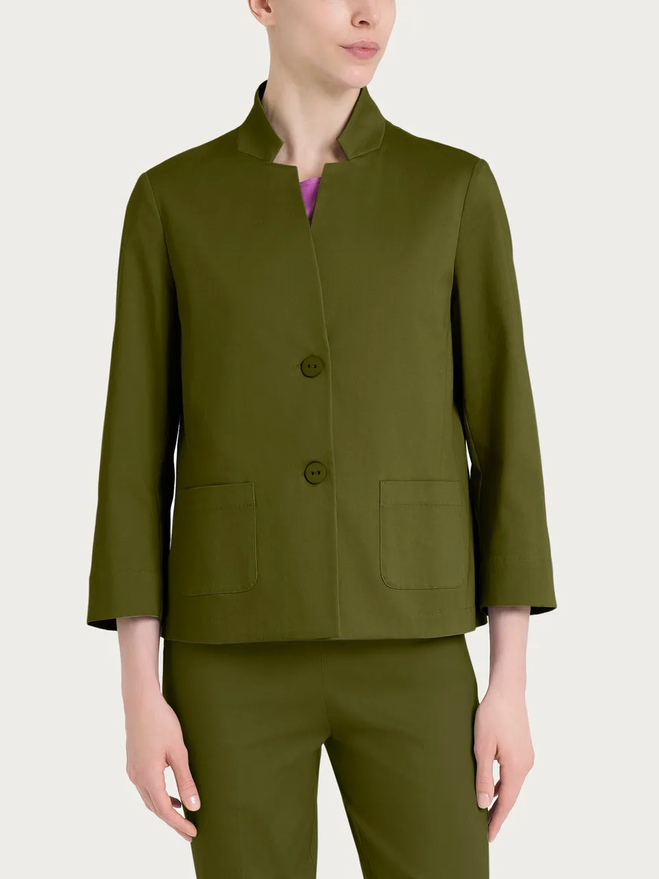 Ragno Satin Power Short Blazer Giacca verde Sphagnum elegante