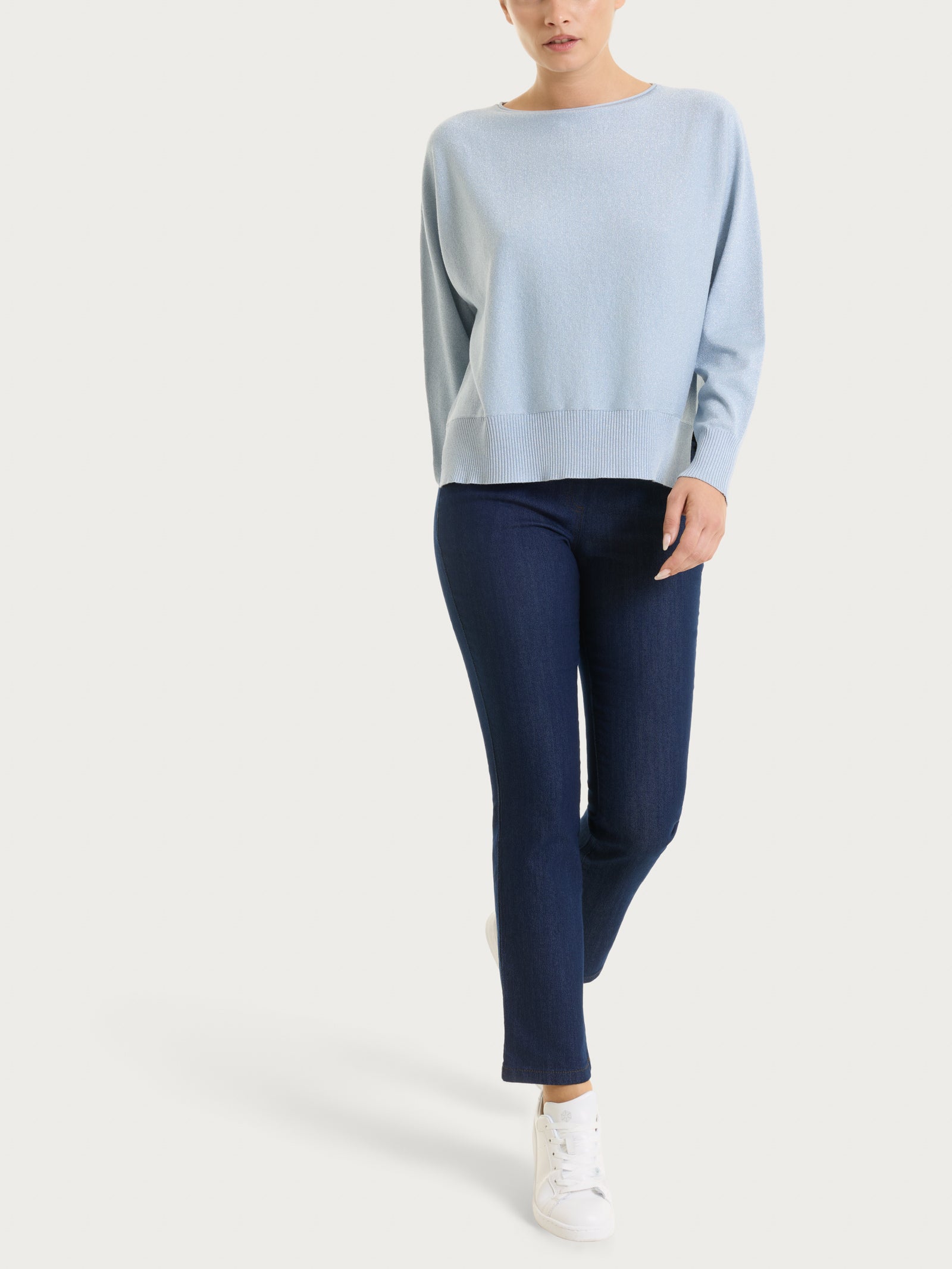 Ragno Four Seasons Maglia Manica Pipistrello Lurex Zen Blue