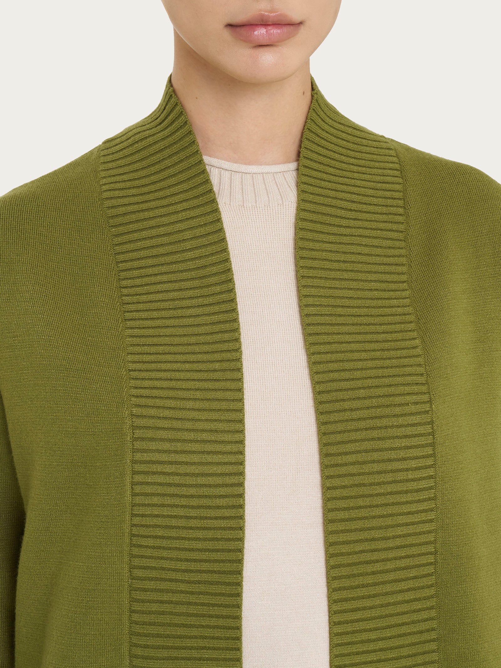 Ragno Super Soft Cardigan Aperto Boxy Sphagnum