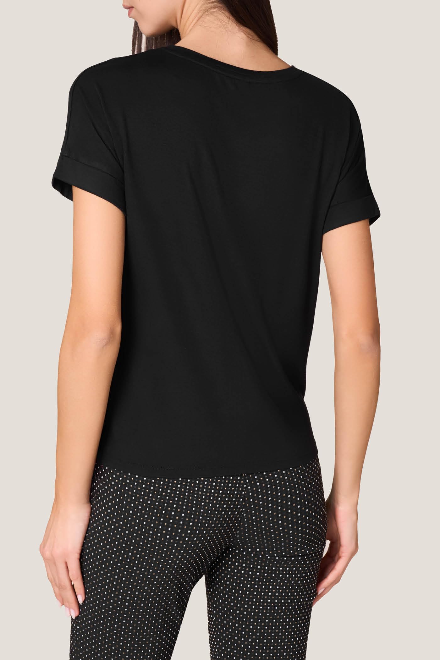 Goldenpoint Maglia Scollo Tondo Manica Corta Risvolto Lunghezza Regolare donna