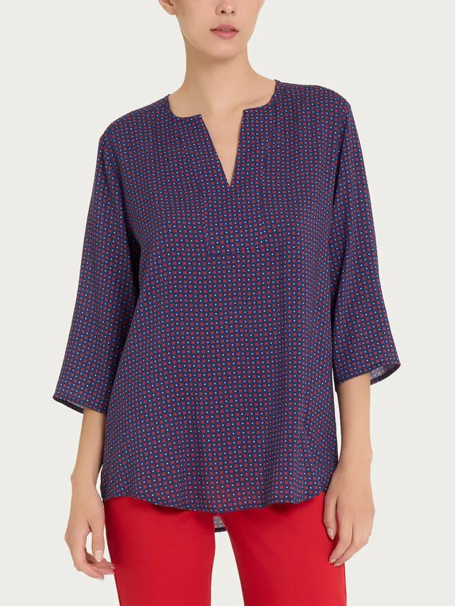 Ragno EcoSeta Blusa Scollo V Fant. Salsa Manica 3/4