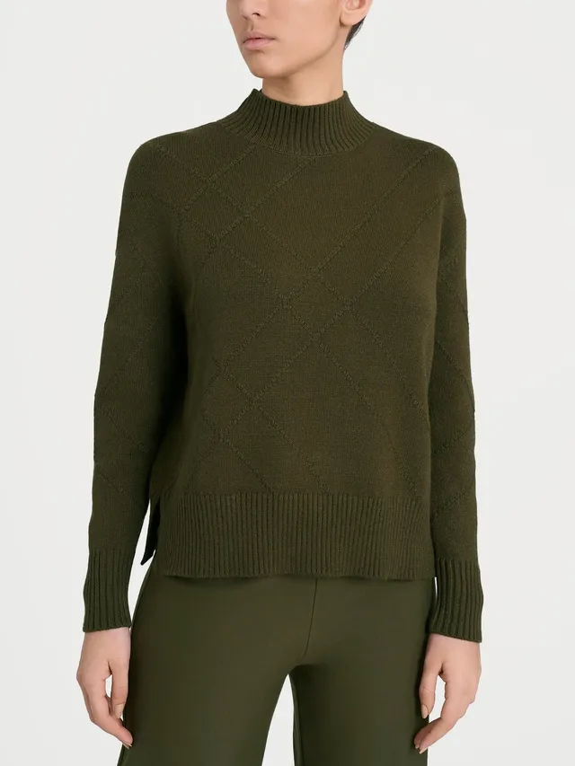 Ragno Super Soft Lupetto maglia check Dark Olive