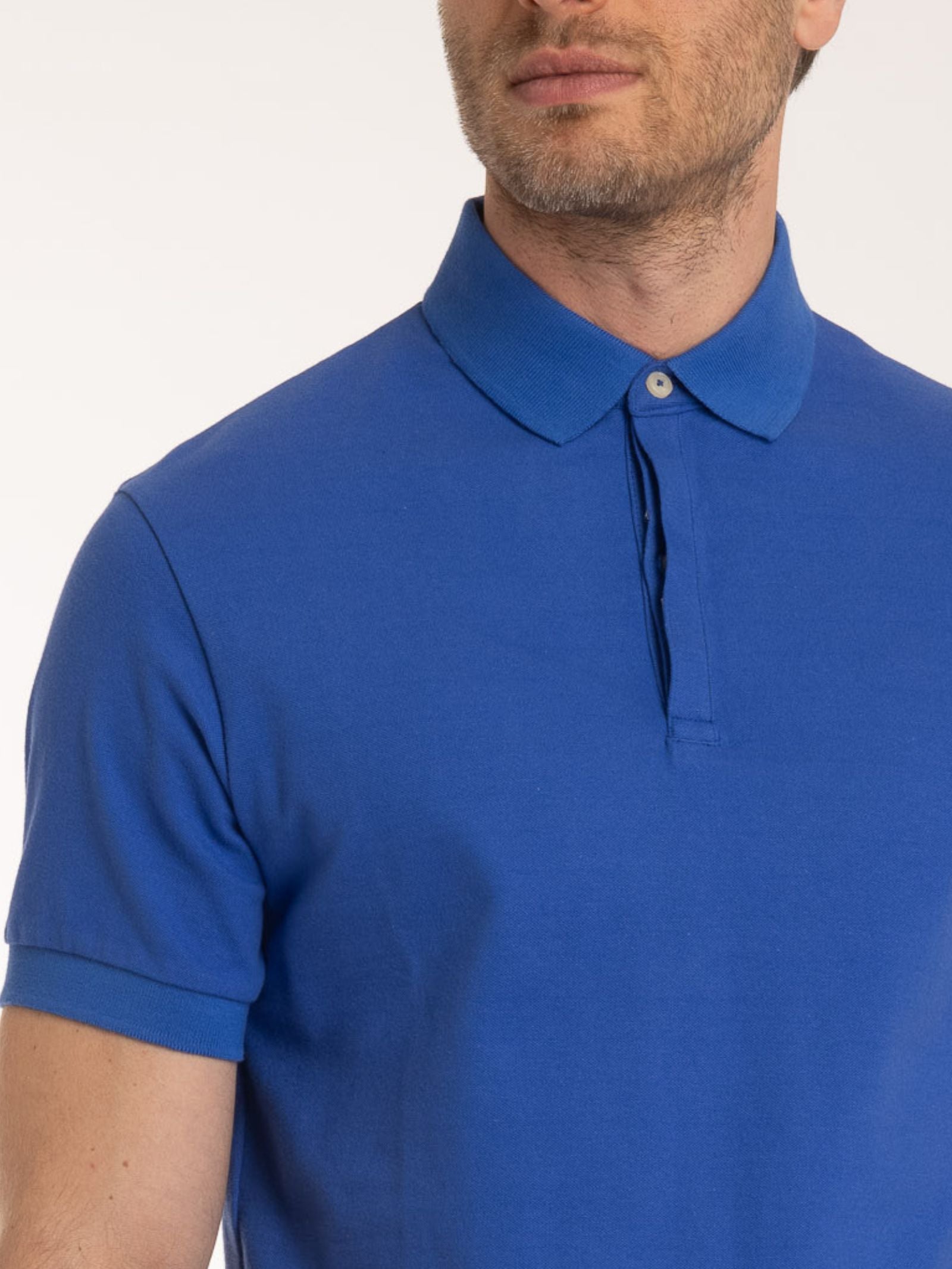 Ragno Cotton Piquet polo uomo Dazzling Blue elasticizzata