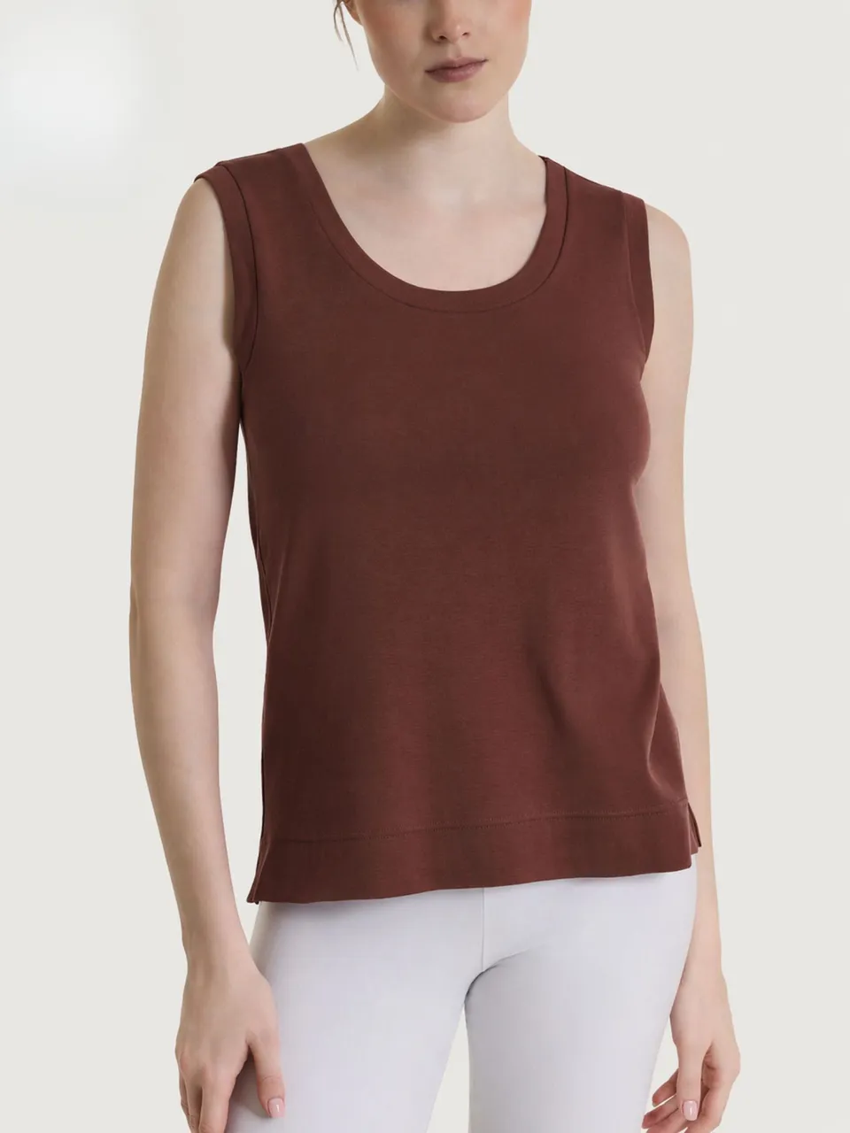 Ragno Eco Cotton top smanicato Chocolate Fondant cotone