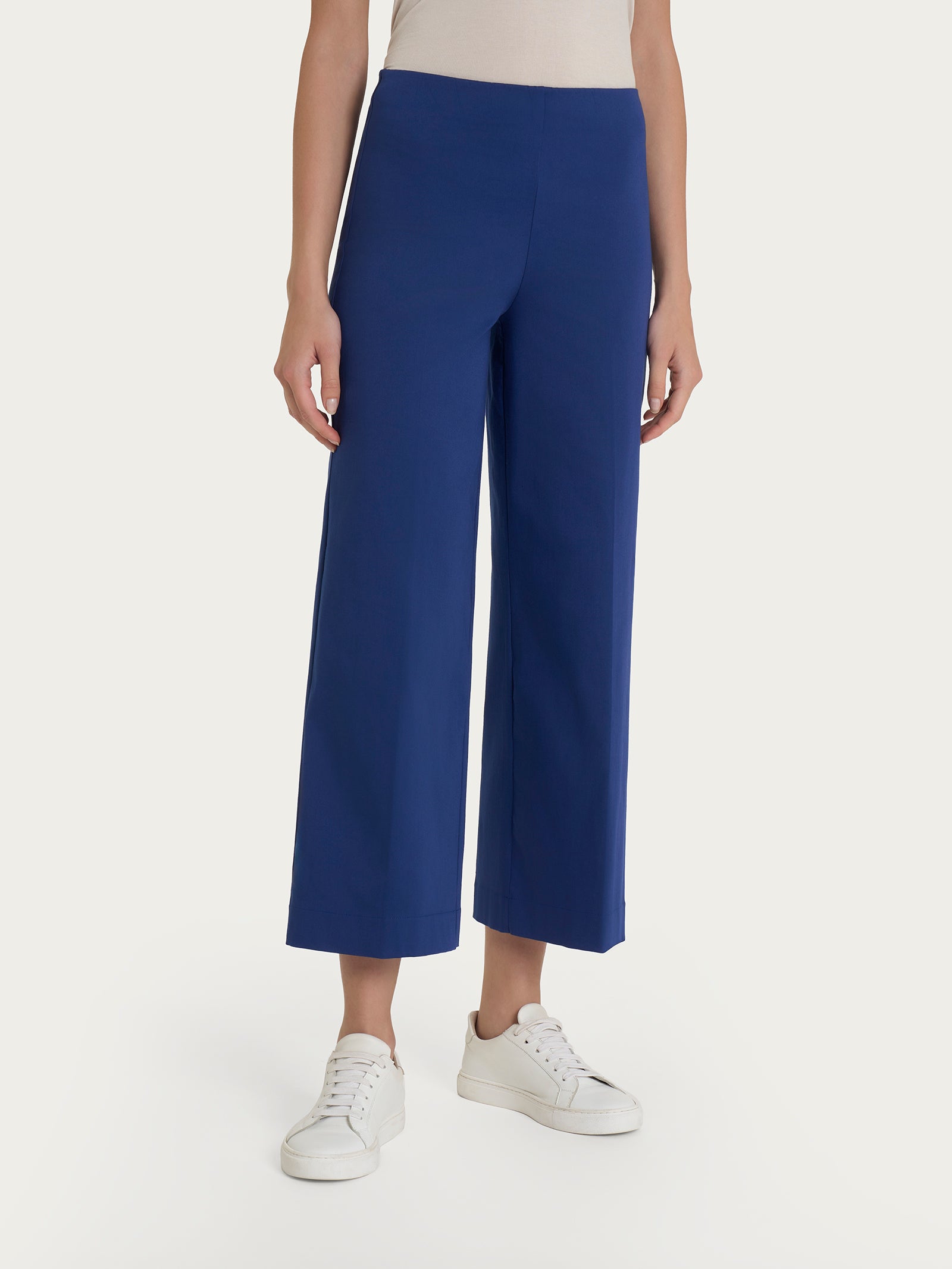 Ragno Satin Power pantalone ampio Blueberry cotone elasticizzato