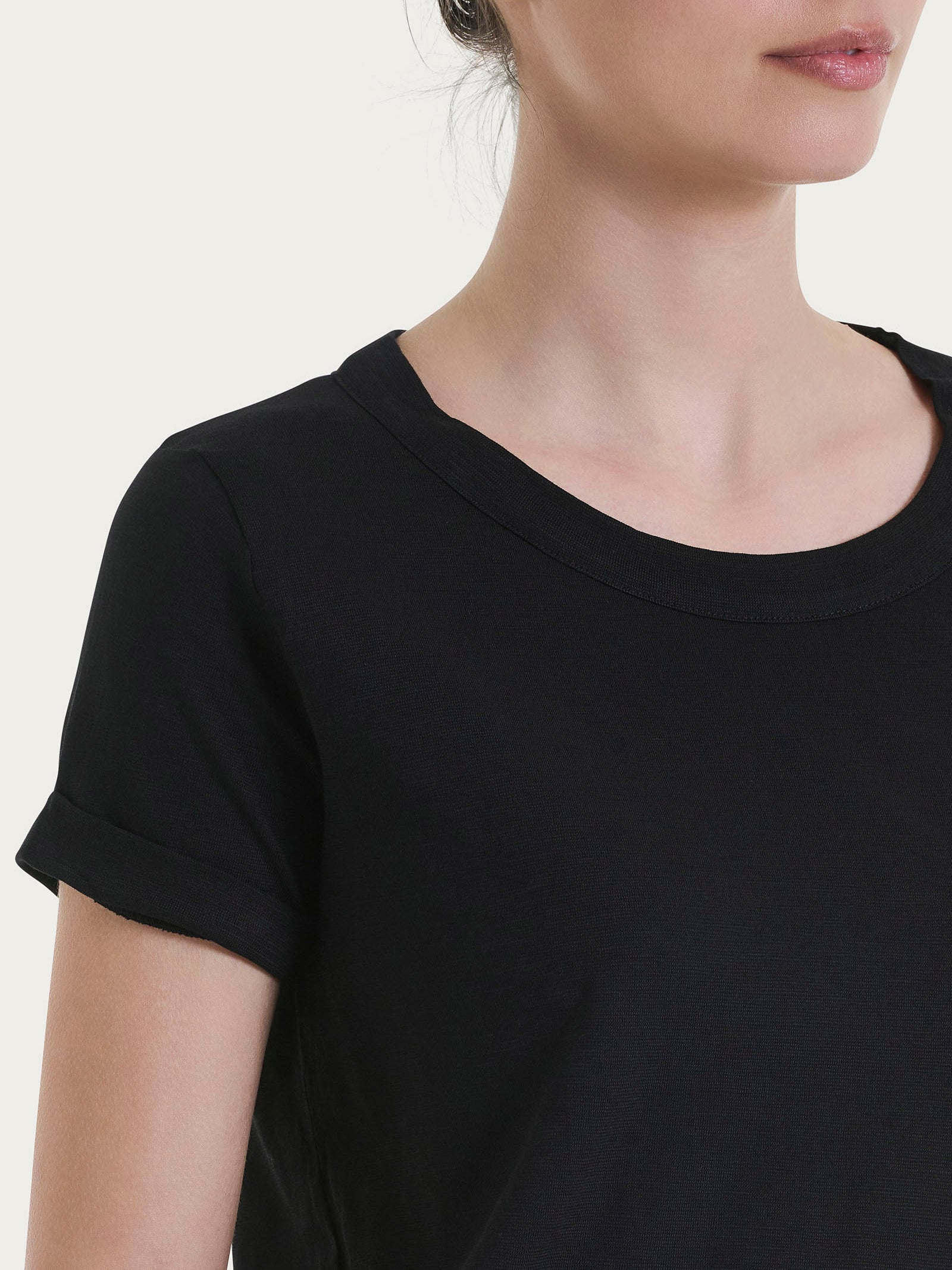 Ragno Jersey Cotone t-shirt girocollo Nero cotone