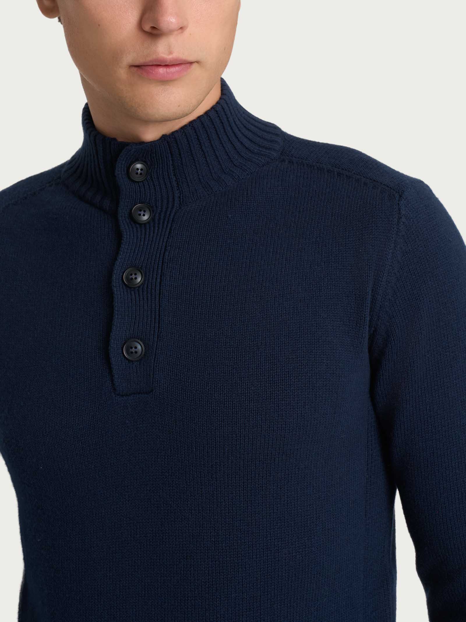 Ragno Nice Wool pull lupetto Bleu misto cotone