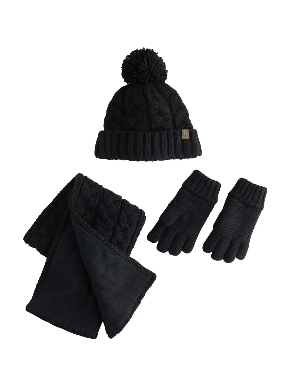 Next set cappello guanti sciarpa bimbo 110-116 nero