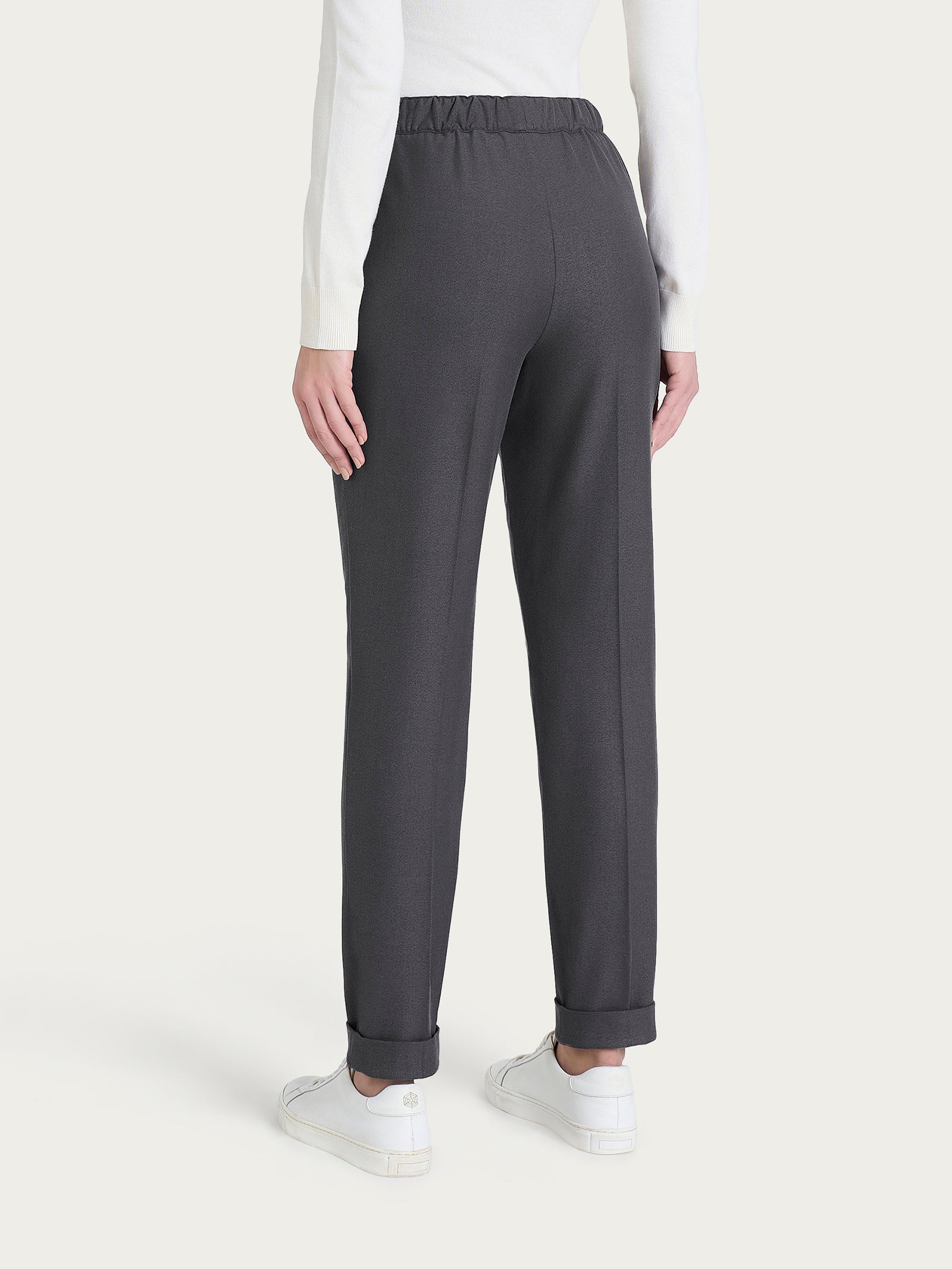 Ragno Compact chino slim pantalone grigio flanella con tasche