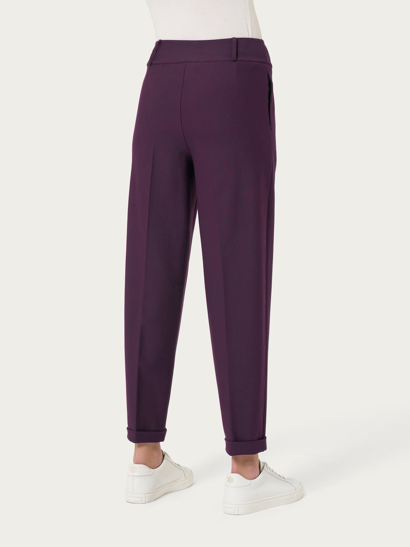 Ragno Compact pantalone carota viola Plum Perfect elasticizzato