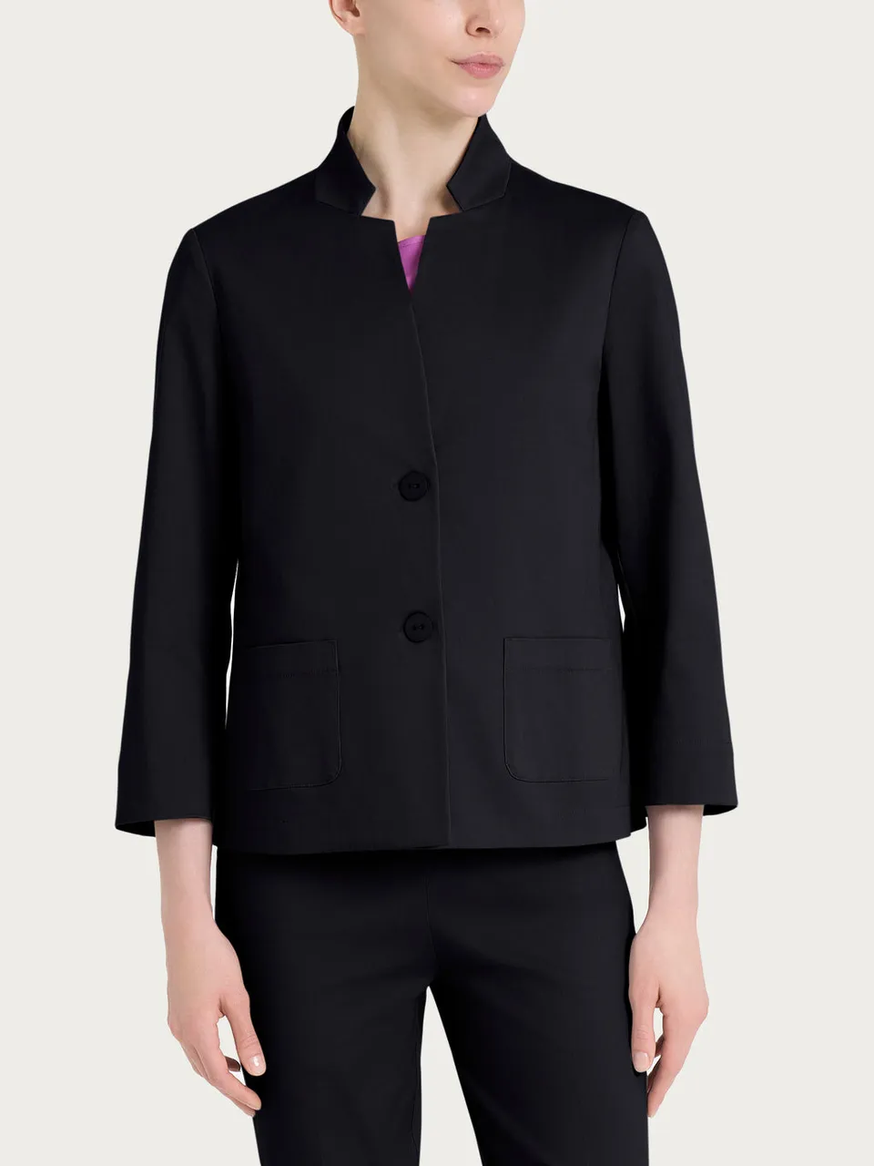 Ragno Satin Power Short blazer nero 2 bottoni satinato