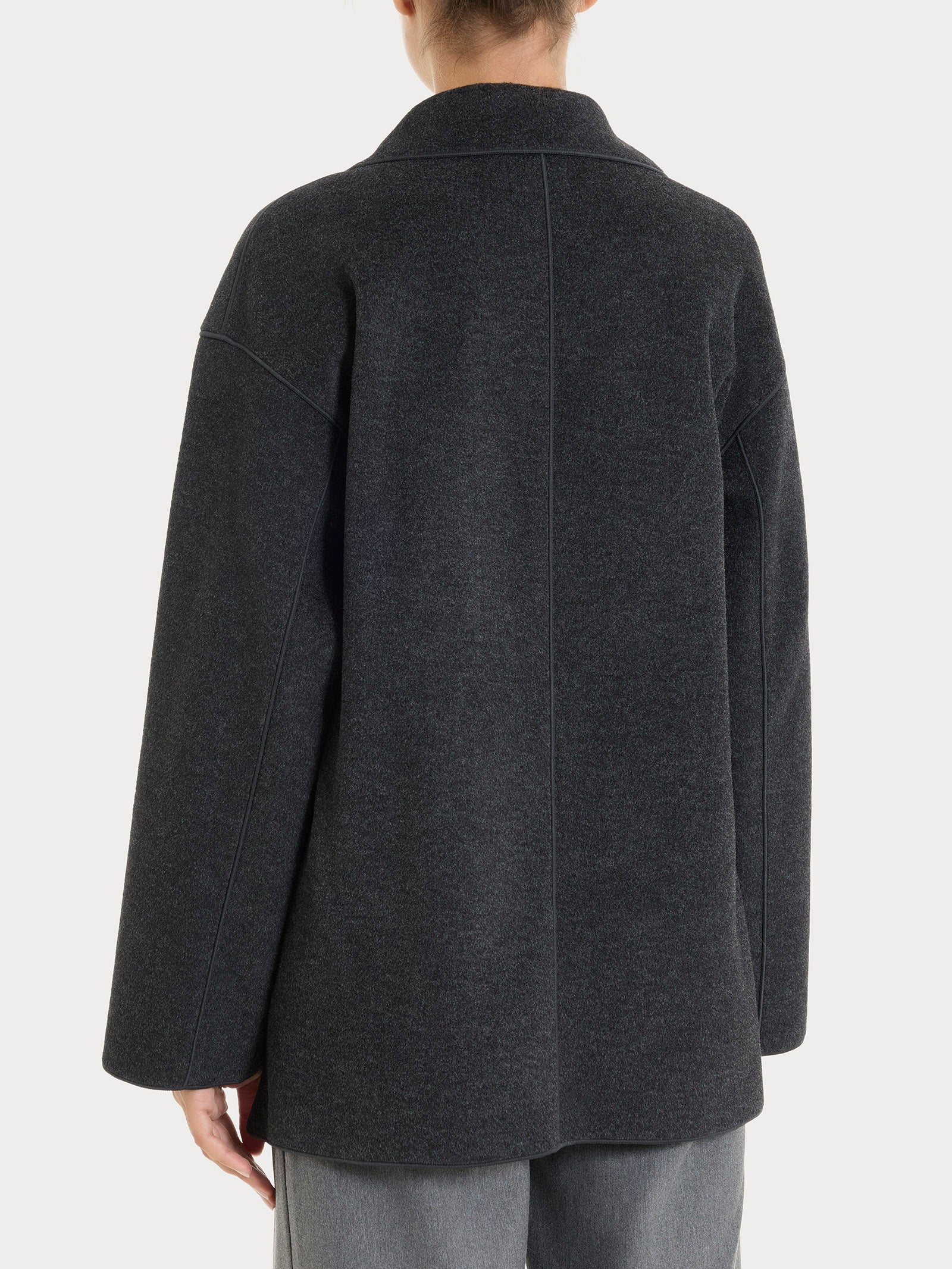 Ragno Vegan Wool Cappotto Caban Corto Oscuro Mel