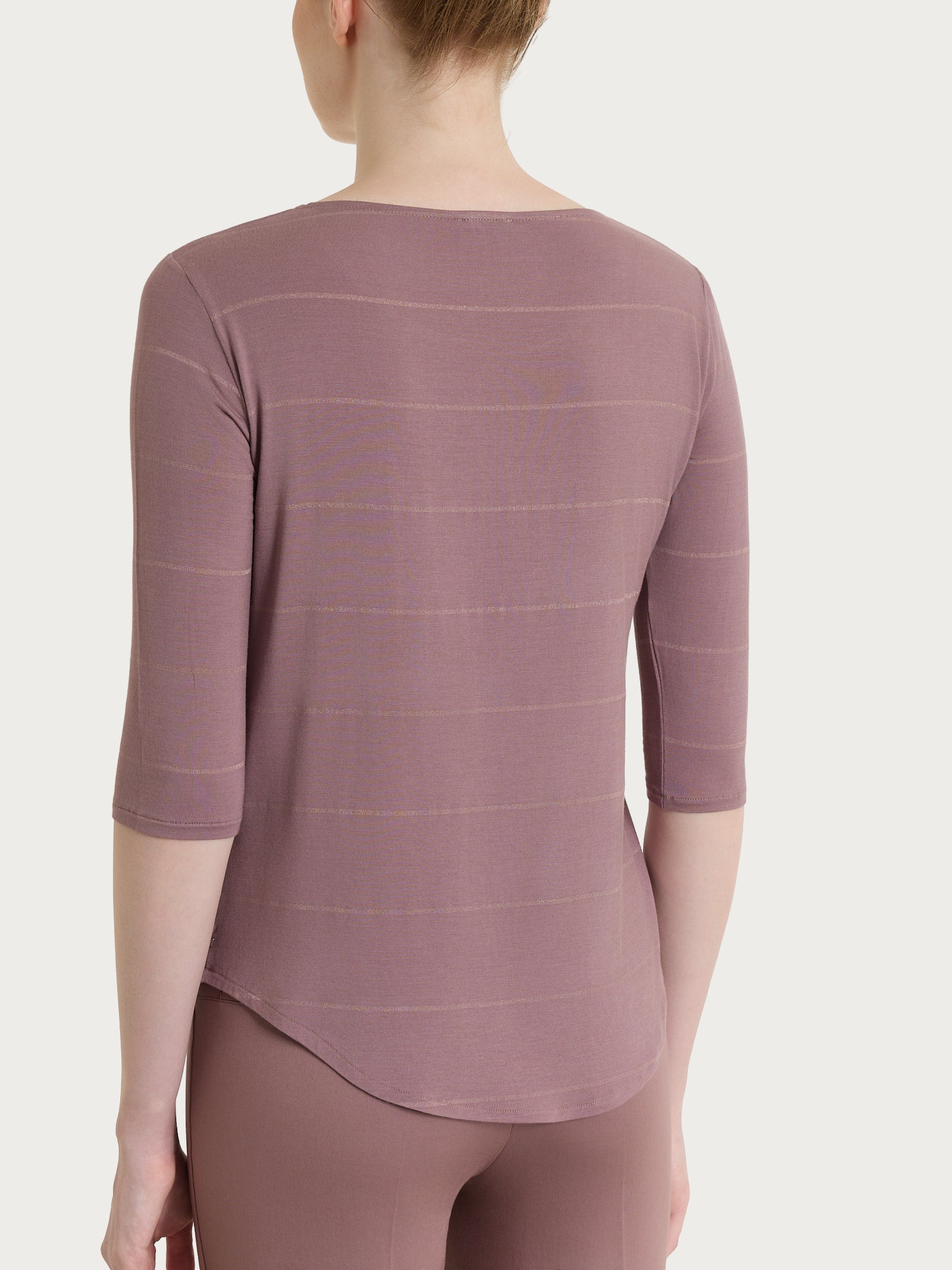 Ragno Summer Light Maglietta Righe Twilight Mauve t-shirt lurex