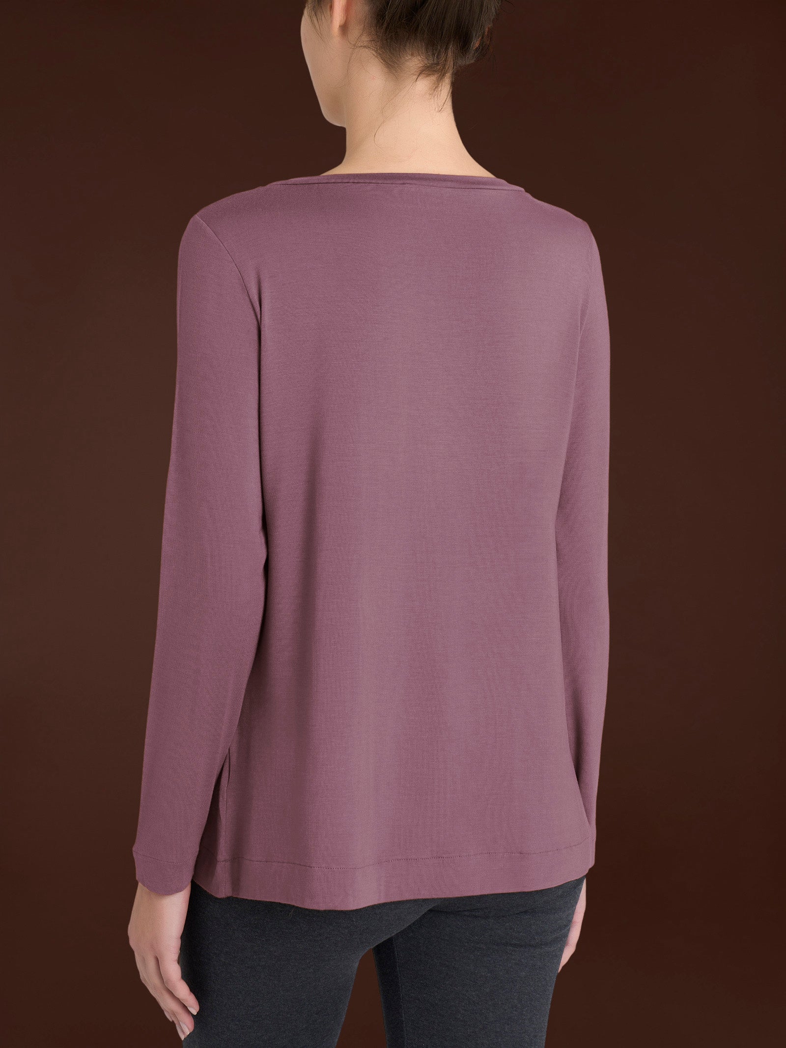 Ragno Eco Viscosa maglietta collo barchetta manica lunga lilas