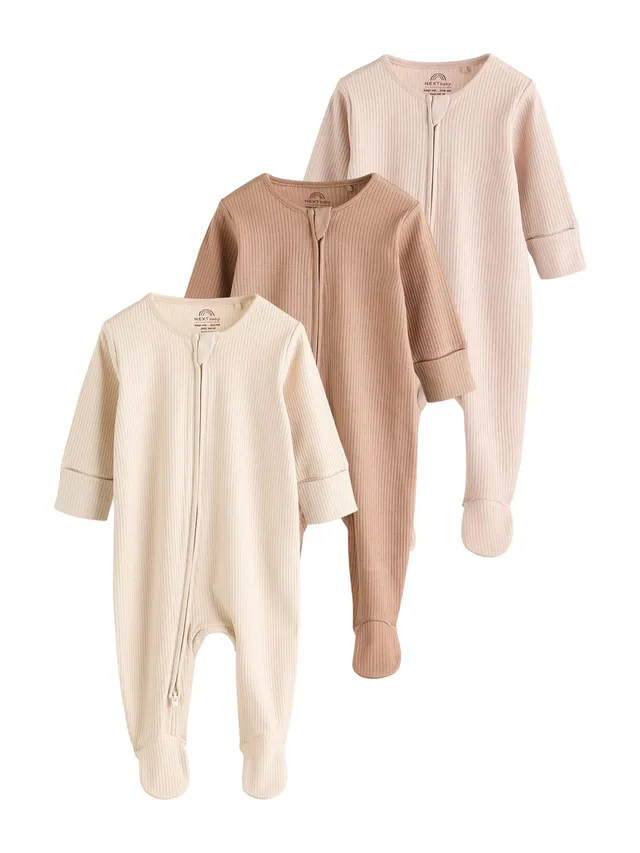 Next tutine neonato con zip 0 mesi confezione da 3 in cotone