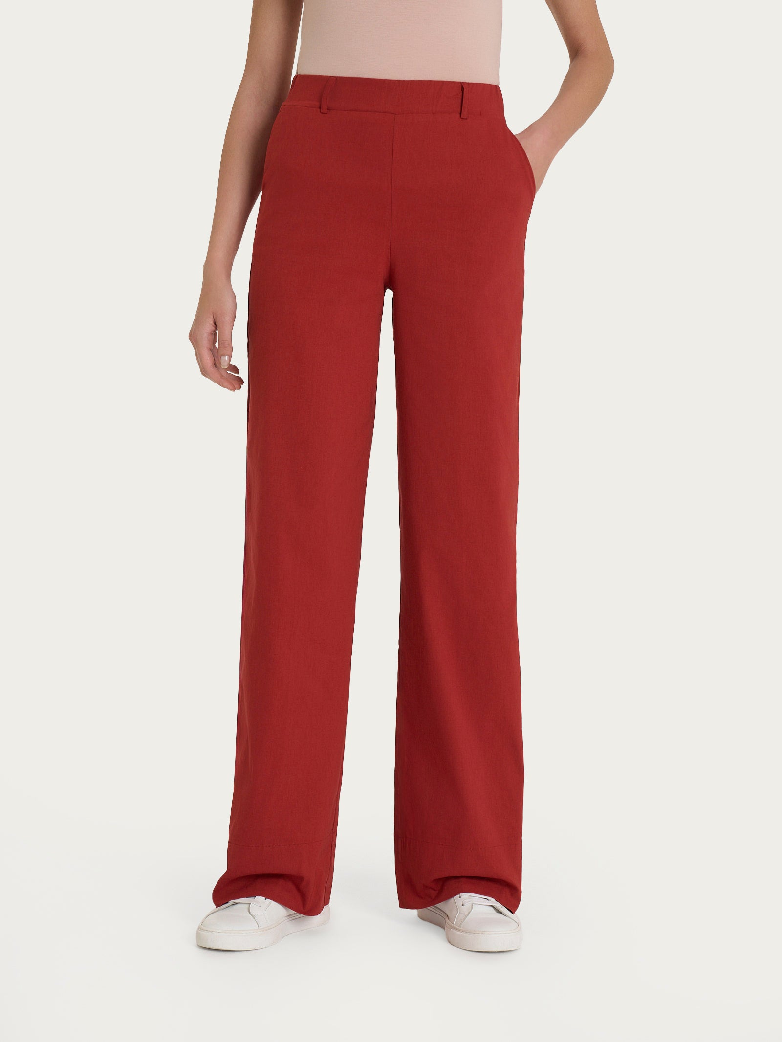 Ragno Super Fresh Pantalone Ampio Wide Leg Red Ochre