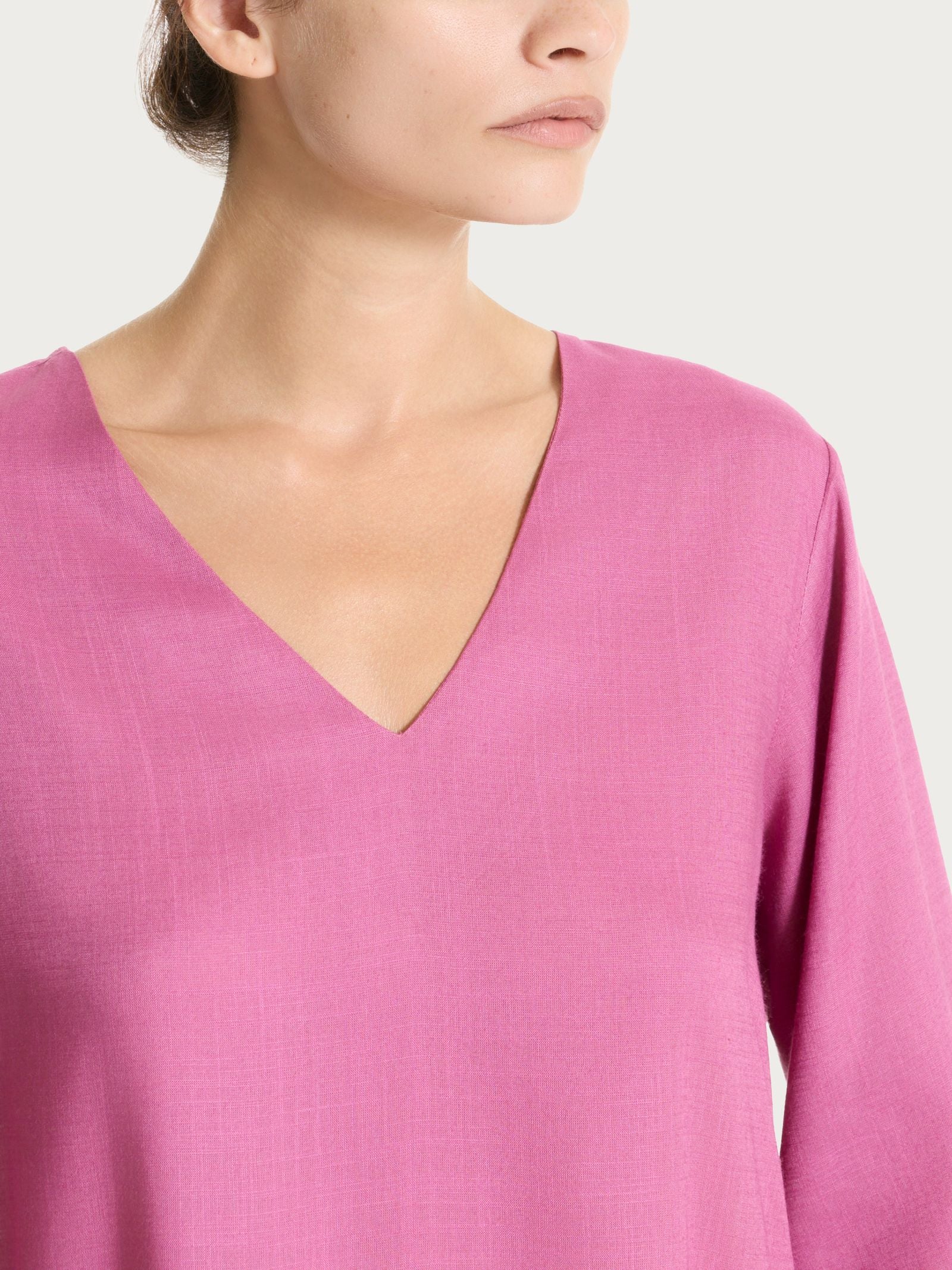 Ragno Compact abito corto Mussola Slub Red Violet viscosa