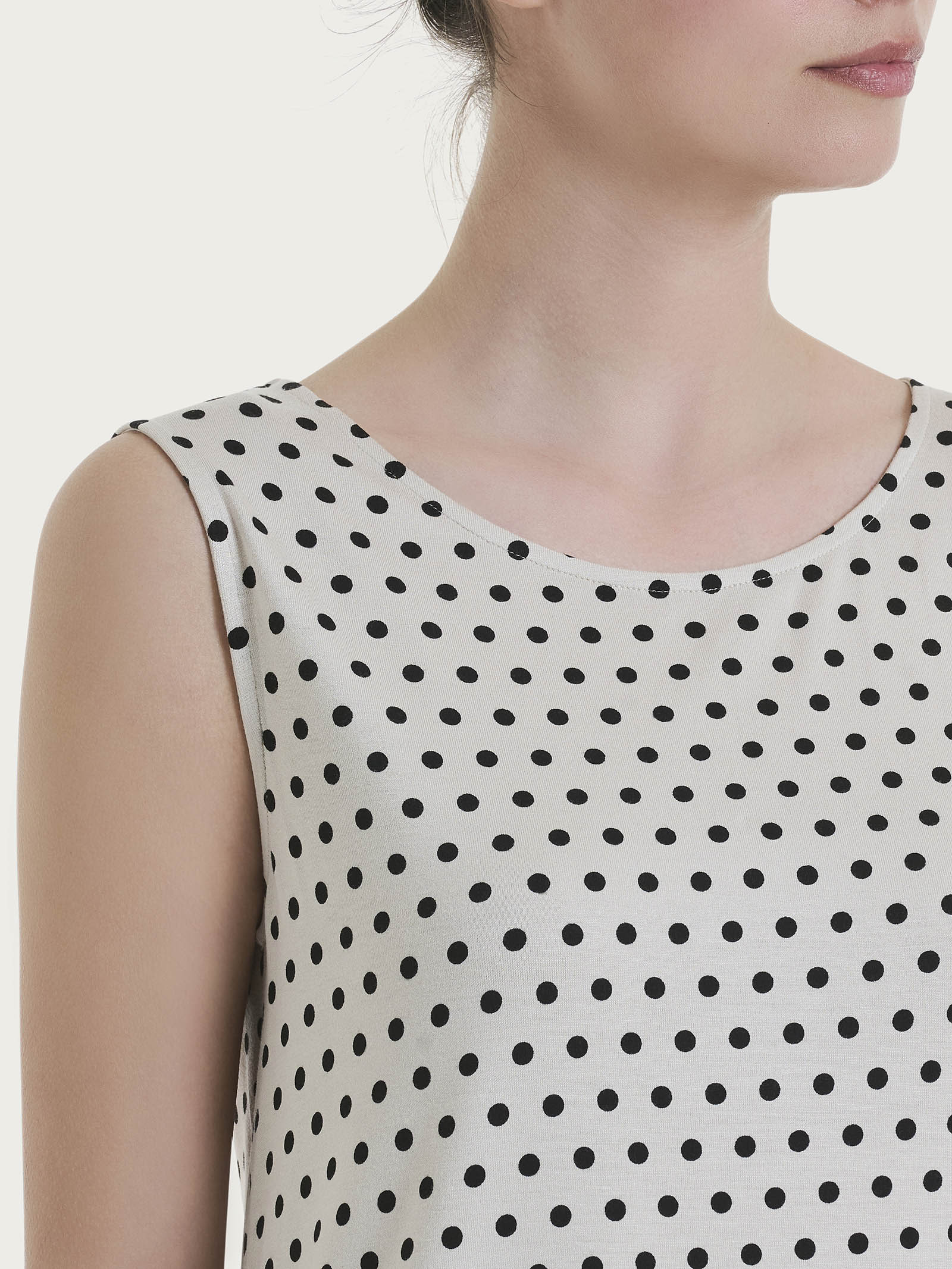 Ragno Viscosa Summer Top smanicato pois Fant.Champignon