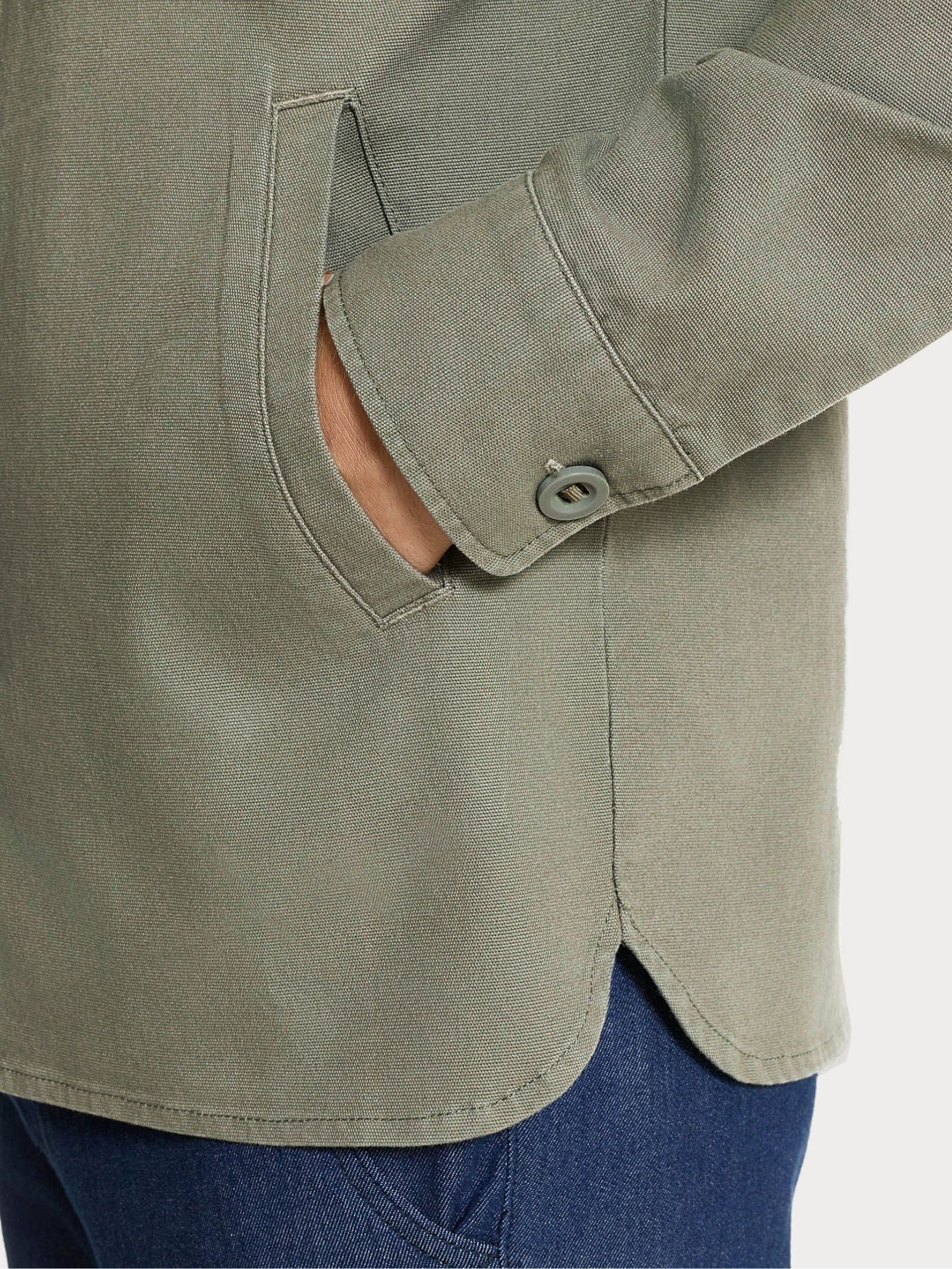 Ragno Canvas Stretch Shacket Uomo Regular Seagrass