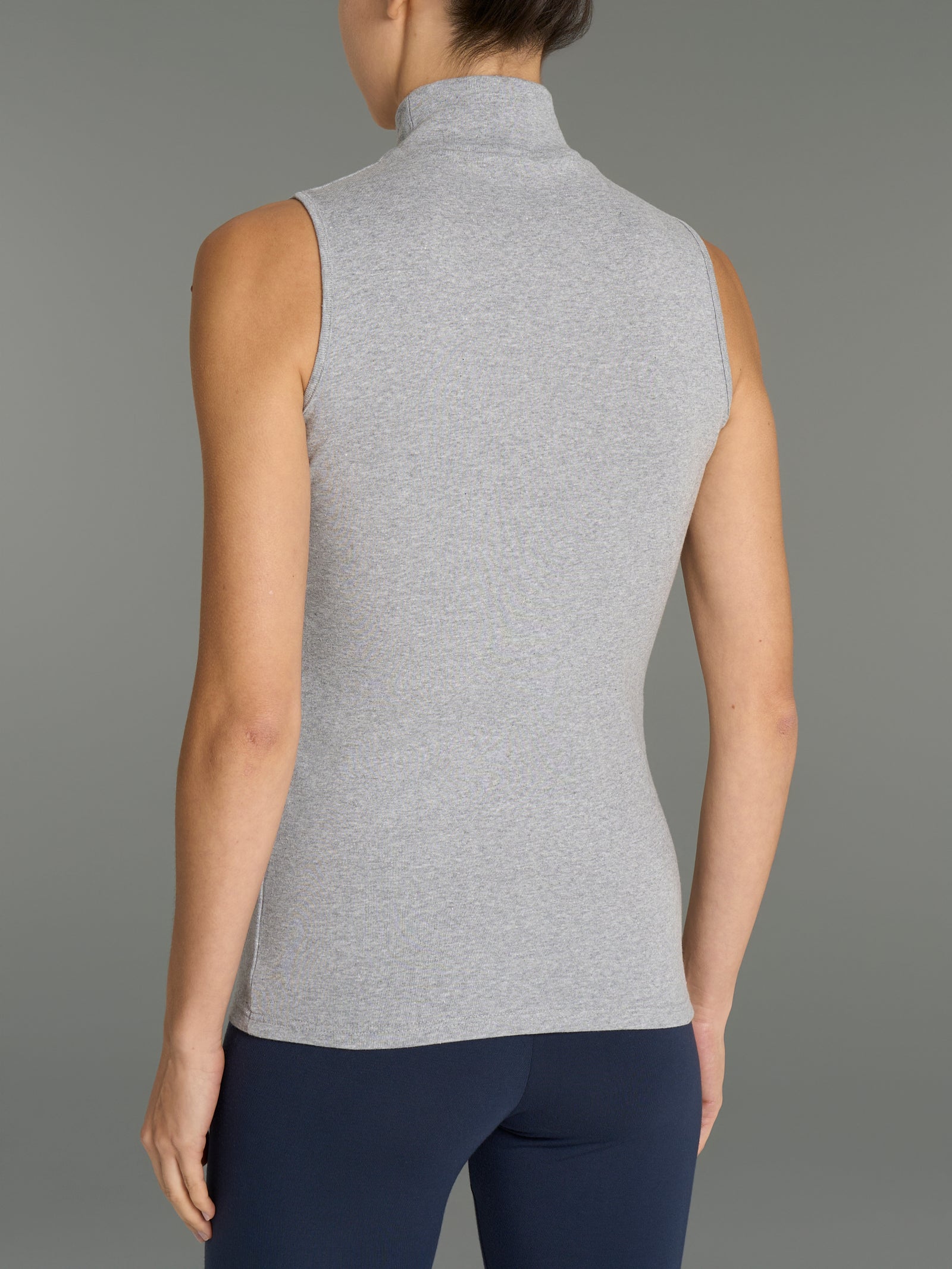 Ragno Thermo Cotton smanicato collo alto argento cotone caldo