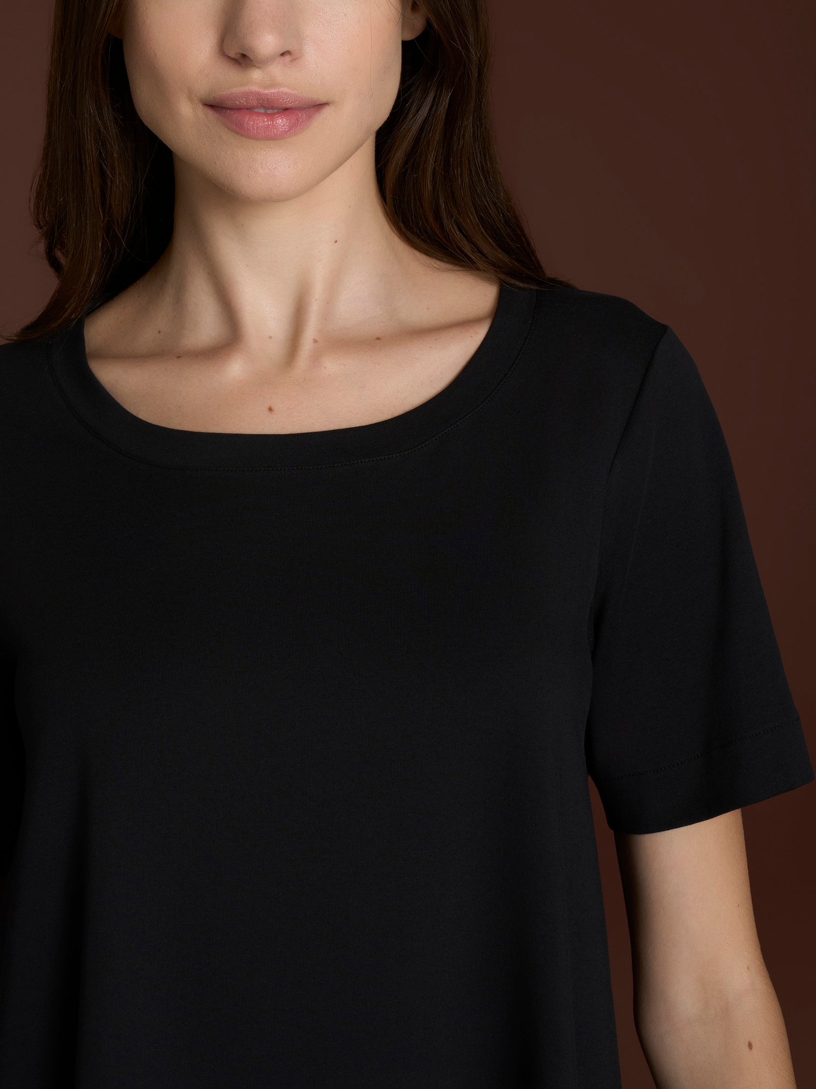 Ragno beYOUtiful Maglietta Girocollo Nero Cotone Elasticizzato