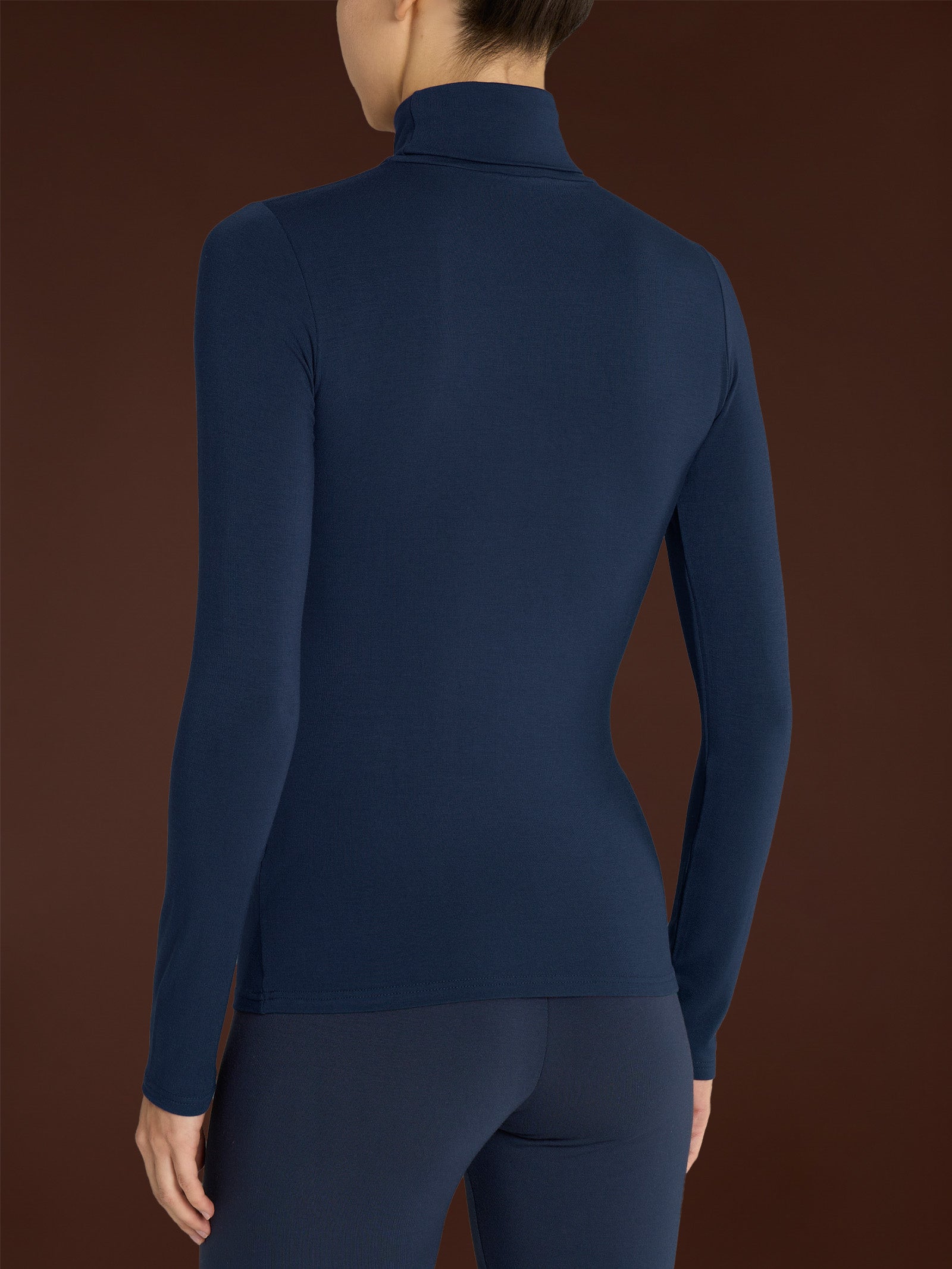 Ragno Eco Viscosa dolcevita bleu manica lunga skinny