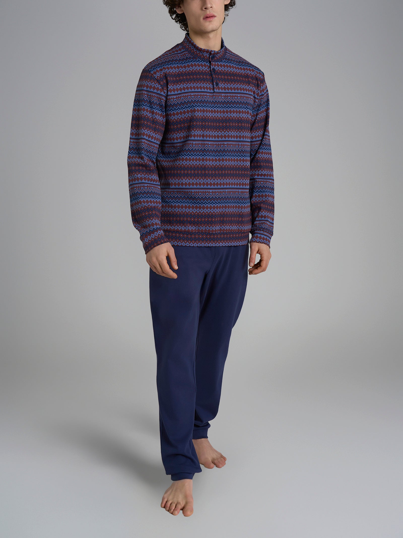 Ragno Sport Pigiama Lupetto Punto Rasato Colony Blue cotone