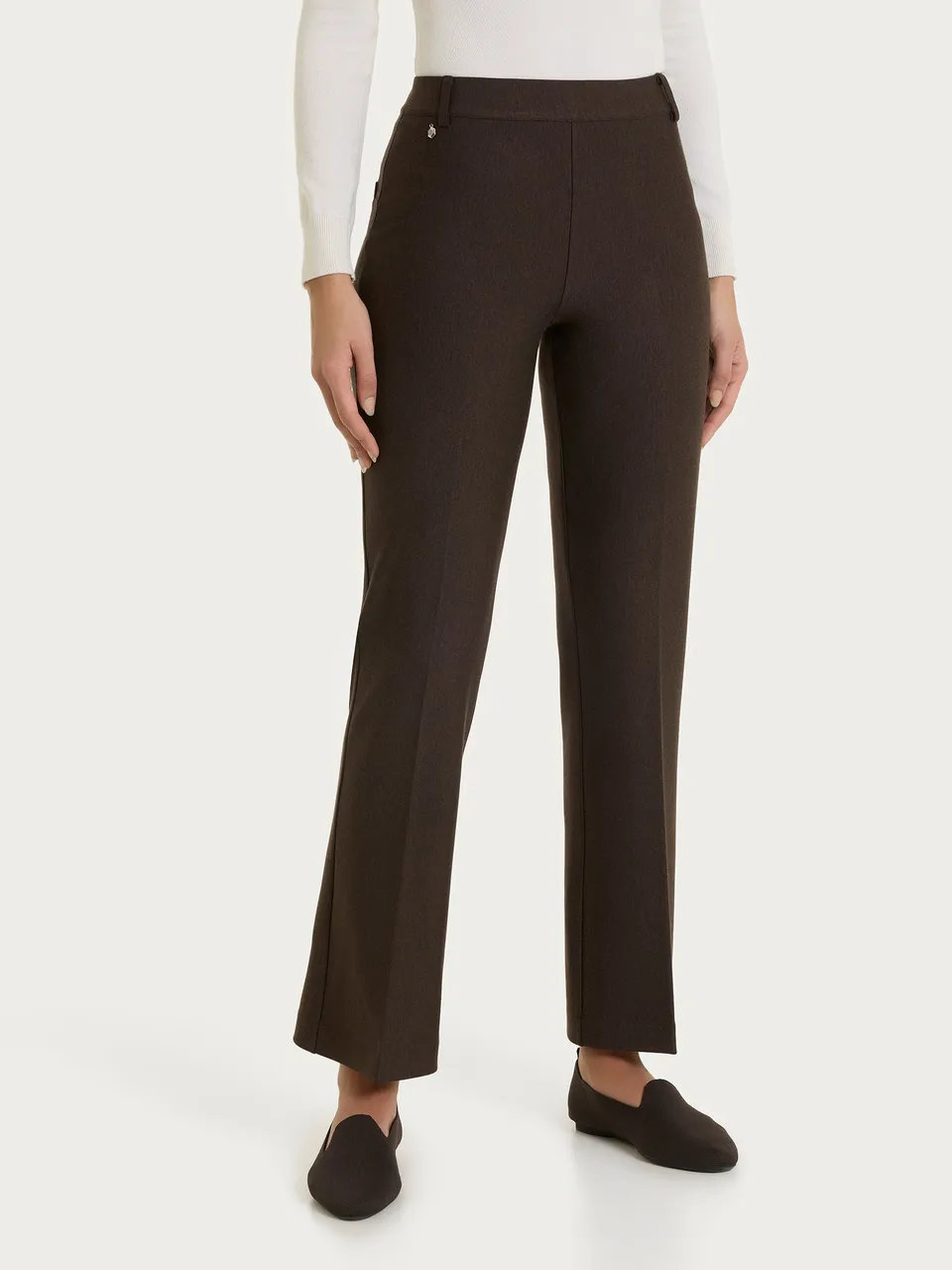 Ragno Compact Pantalone Flare caviglia marrone Ebano Mel.